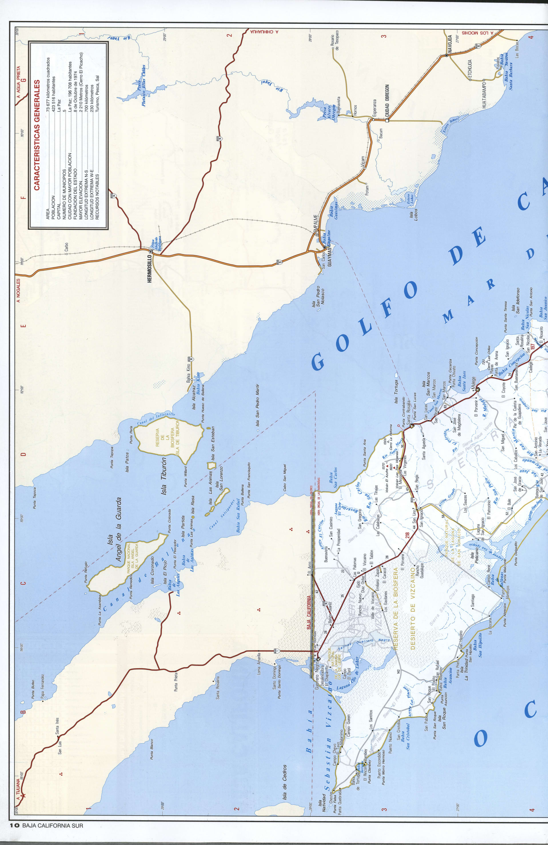Baja California Sur map nouthern. Detailed map of the Mexican state of Baja California Sur with roads, cities, villages Baja California Sur map nouthern. Detailed map of the Mexican state of Baja California Sur with roads, cities, villages