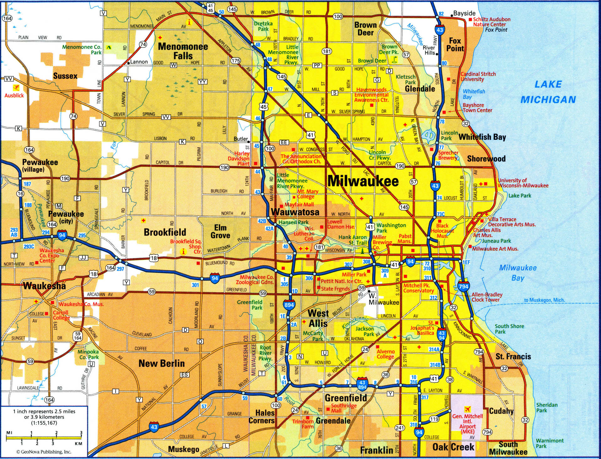 map of Milwaukee city. Detailed updated map of all roads in Milwaukee city and the suburbs map of Milwaukee city. Detailed updated map of all roads in Milwaukee city and the suburbs