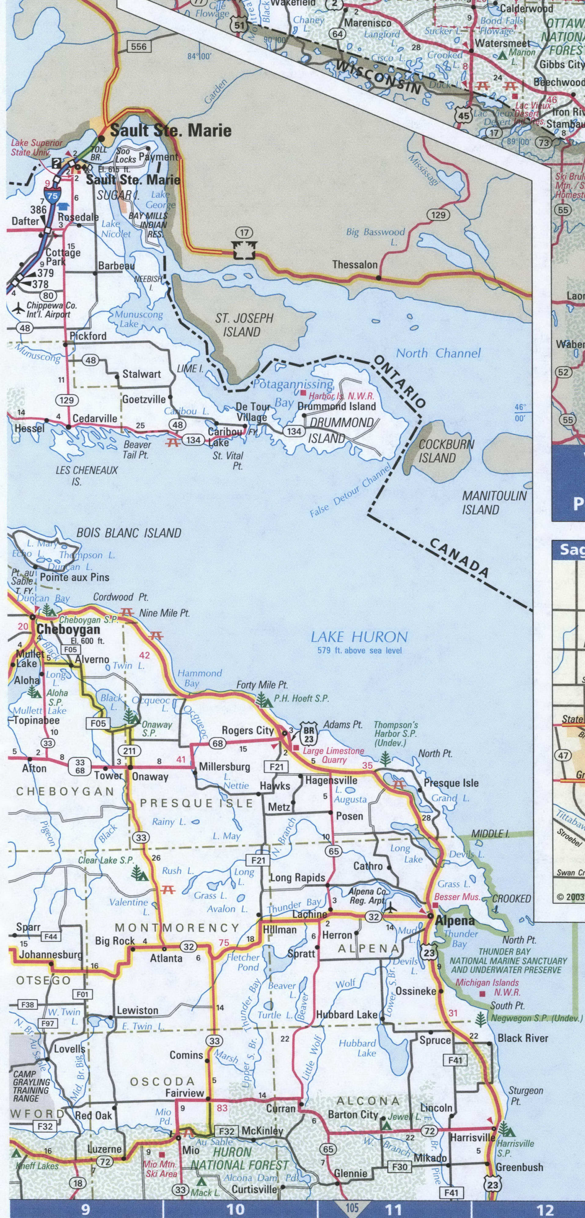 Michigan north map