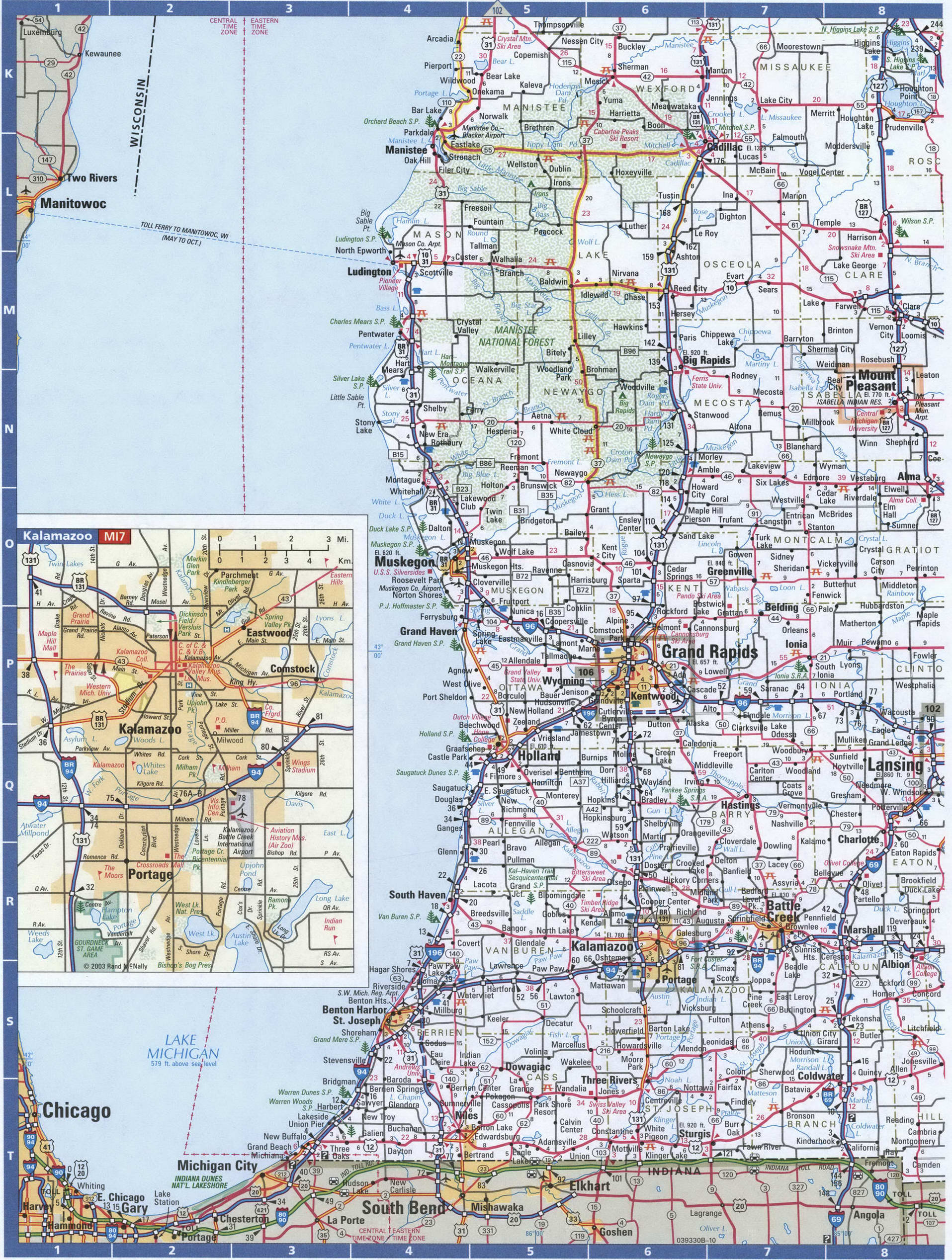 Michigan southern map. Detailed map of southern Michigan with road numbers and distances between cities. Michigan southern map. Detailed map of southern Michigan with road numbers and distances between cities.