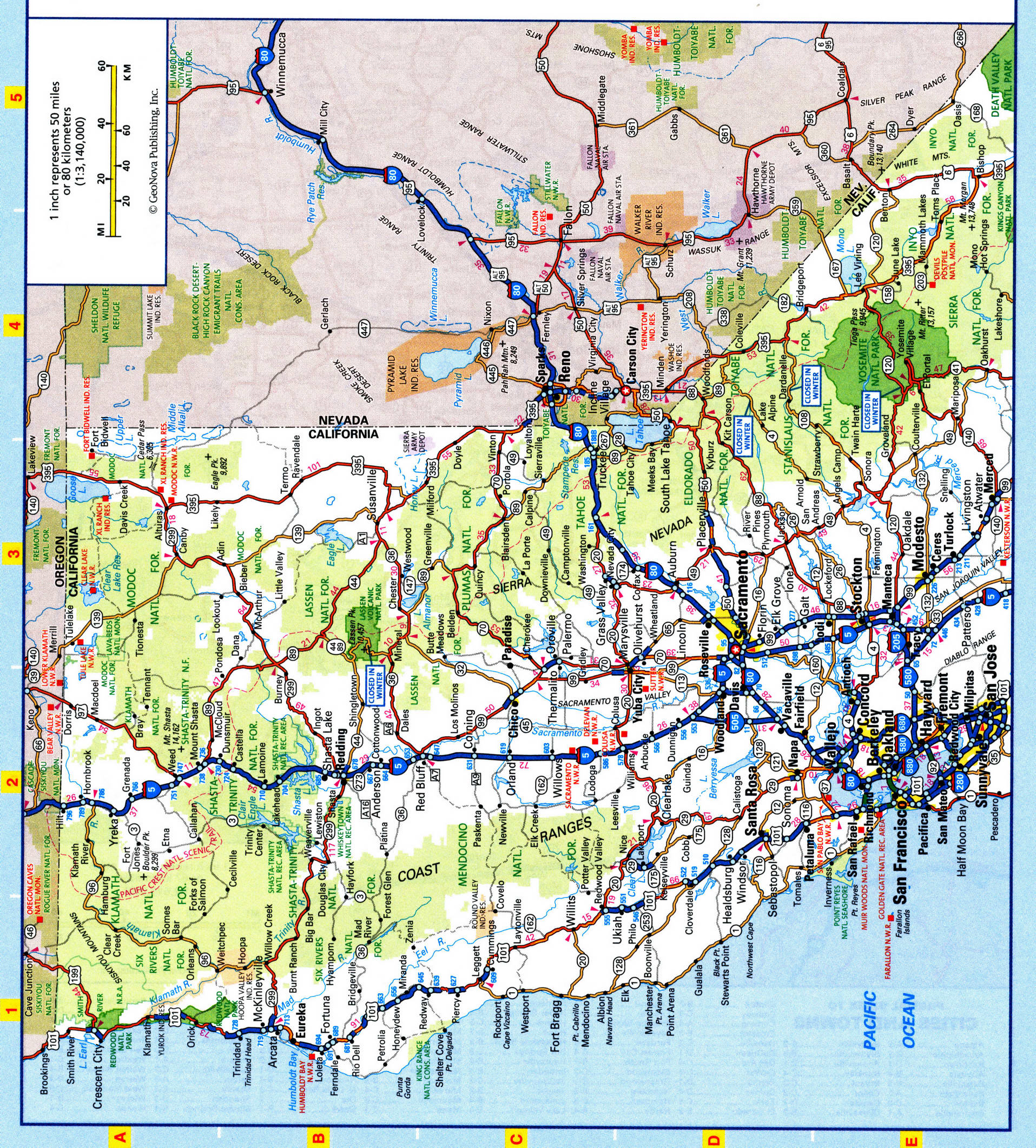 Northern California highways map Northern California highways map