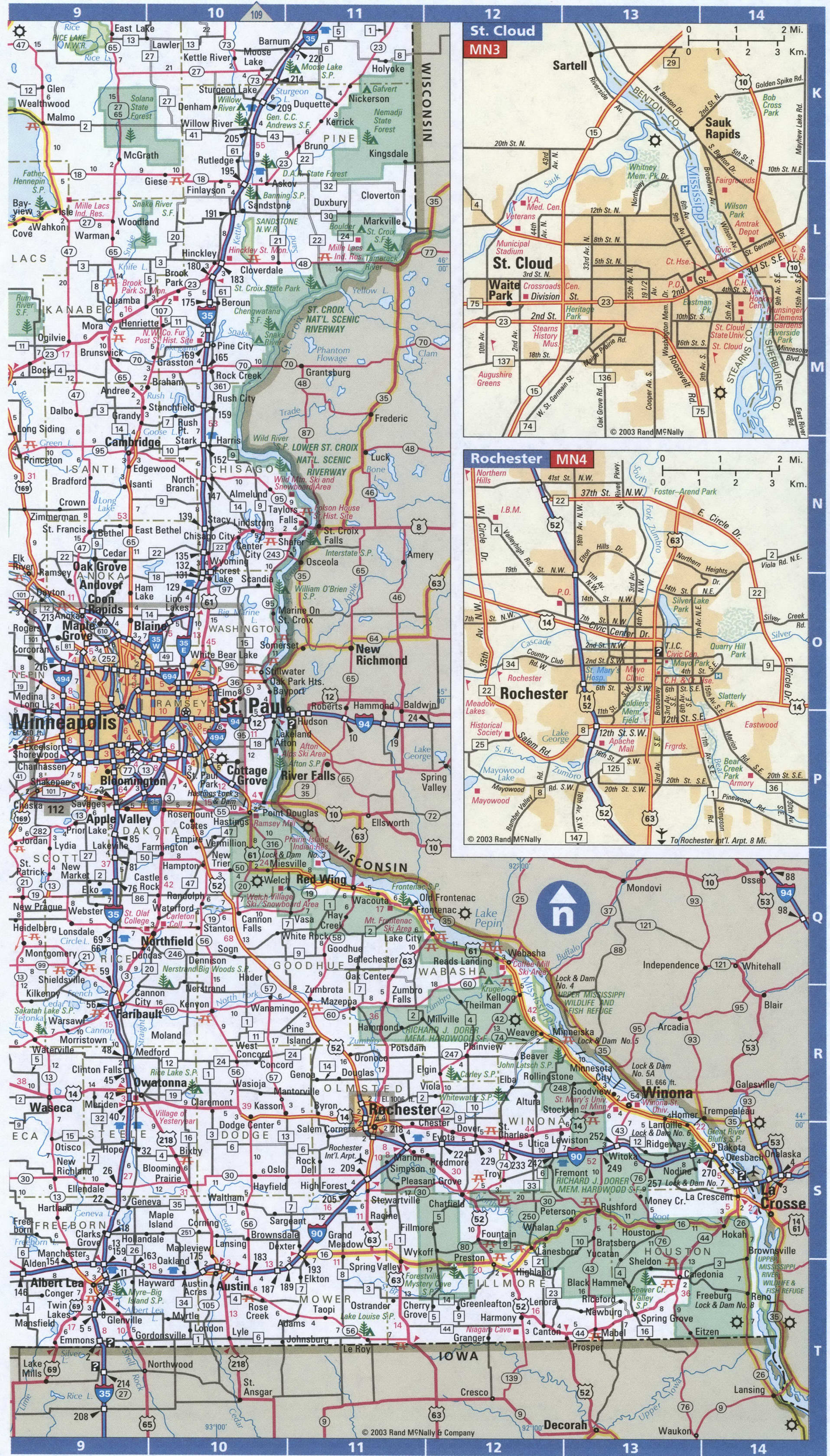 Minnesota Southern map. Detailed map of southern Minnesota with road numbers and distances between cities. Minnesota Southern map. Detailed map of southern Minnesota with road numbers and distances between cities.