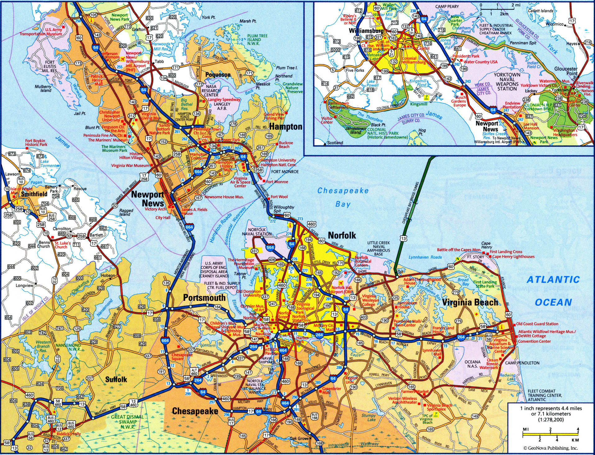 map of Norfolk city