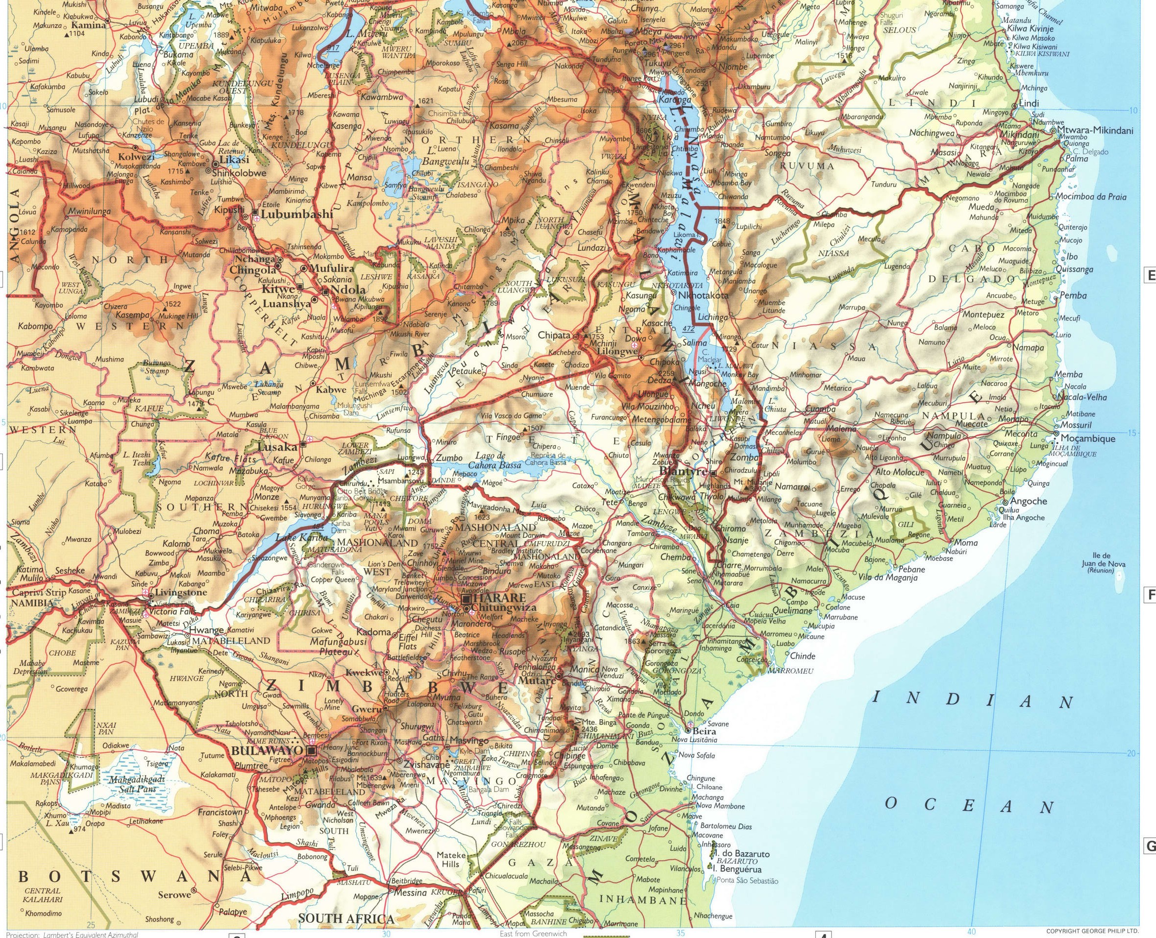 East Africa map. Detailed physical map of the East Coast of Africa with cities and roads. East Africa map. Detailed physical map of the East Coast of Africa with cities and roads.