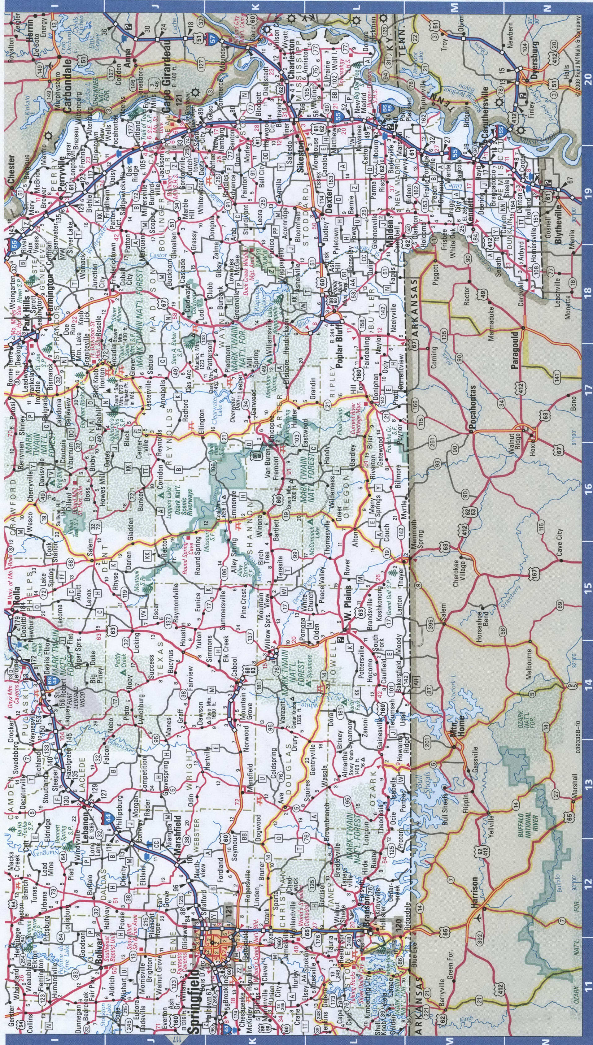 Missouri east map. Detailed map of all roads in Eastern Missouri with distances between cities and towns. Missouri east map. Detailed map of all roads in Eastern Missouri with distances between cities and towns.