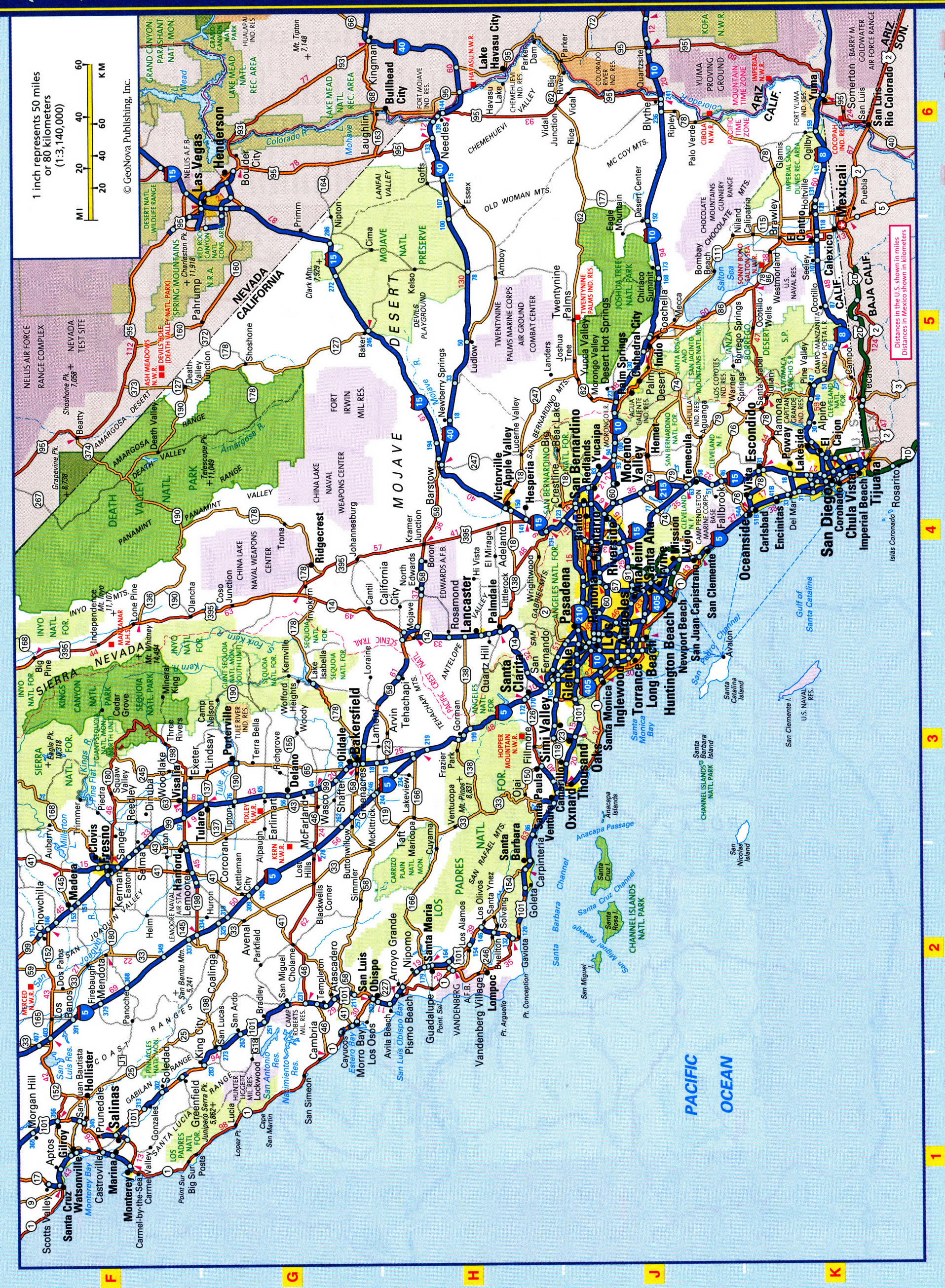 Southern California highway map