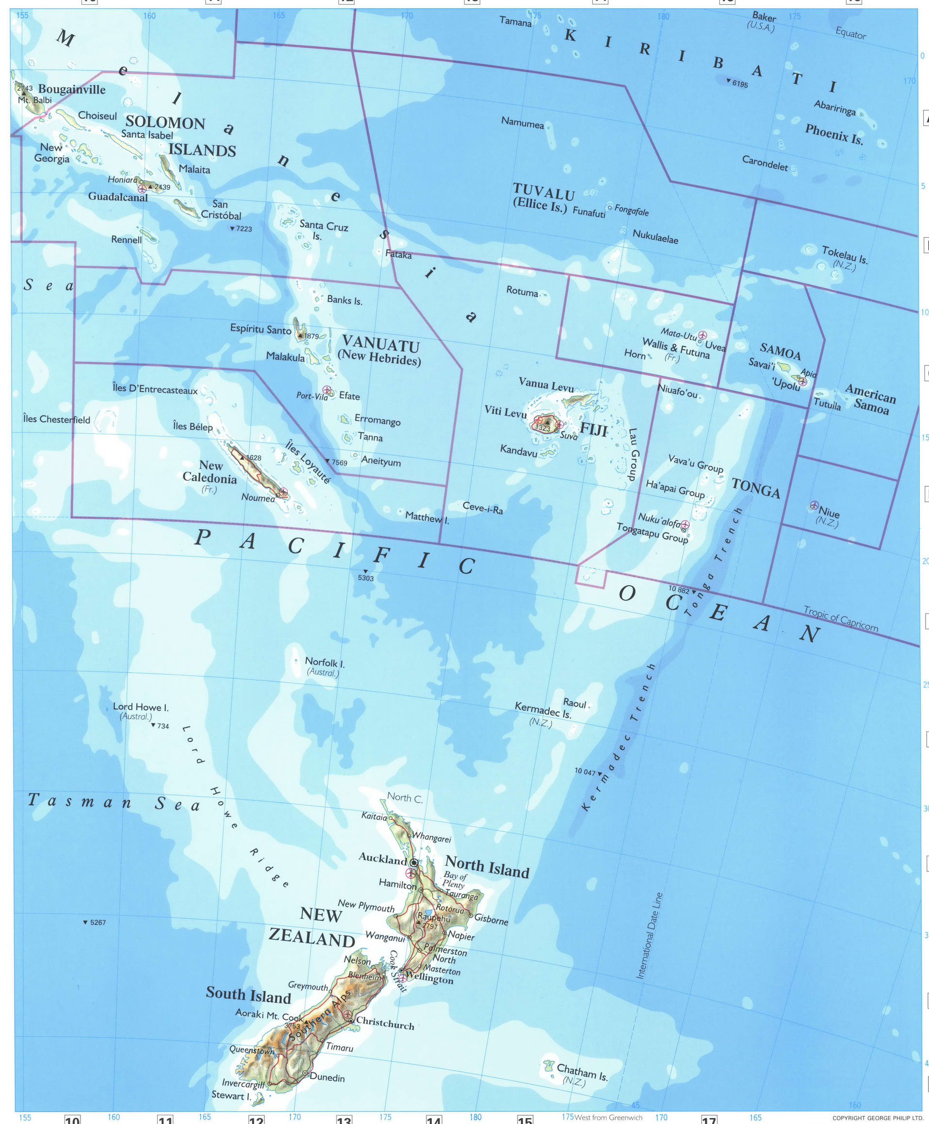 Oceania map. Detailed map of Oceania and New Zealand Oceania map. Detailed map of Oceania and New Zealand