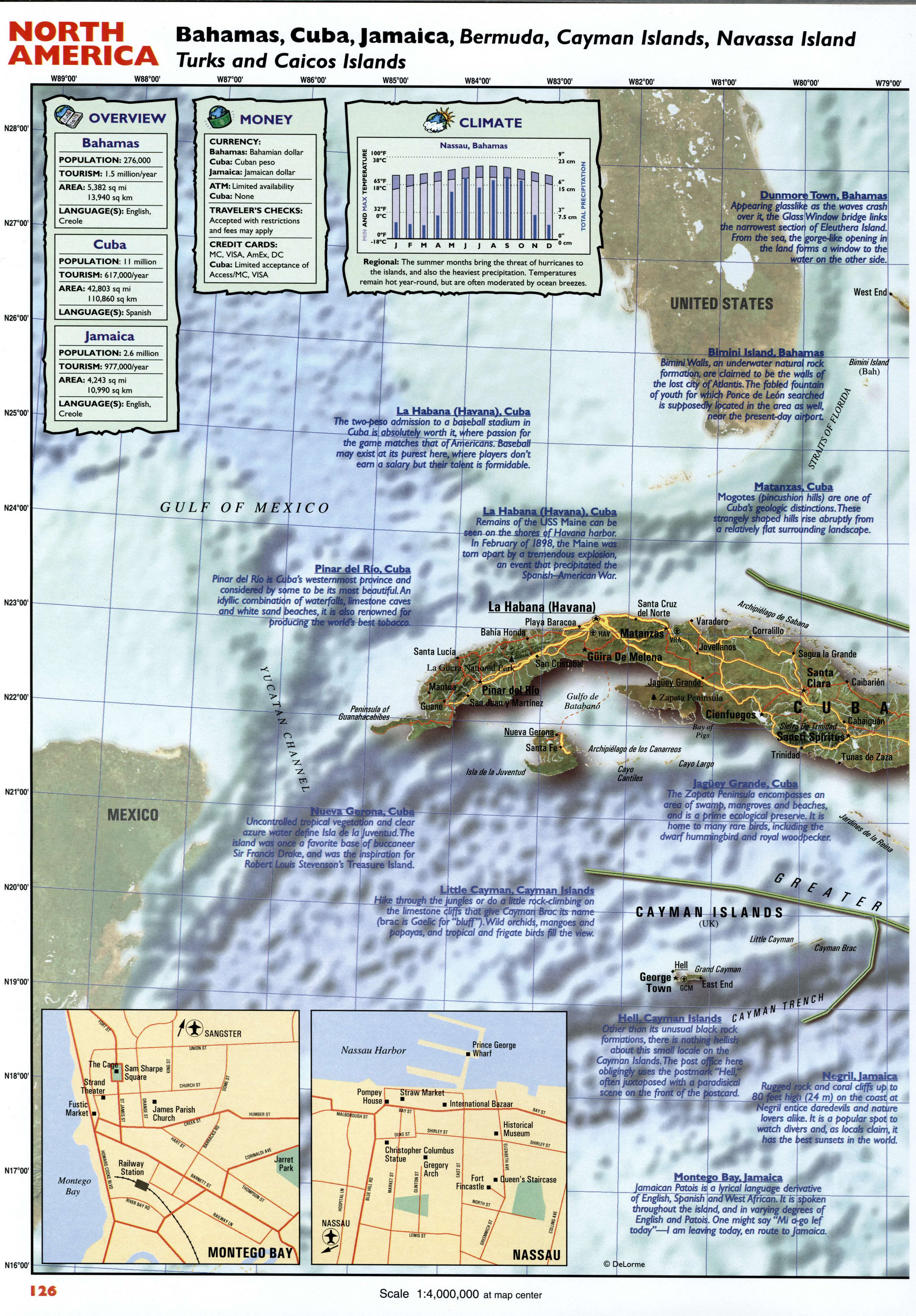 Tourist map Cuba. Detailed tourist map of Cuba and the Bahamas with cities and towns Tourist map Cuba. Detailed tourist map of Cuba and the Bahamas with cities and towns