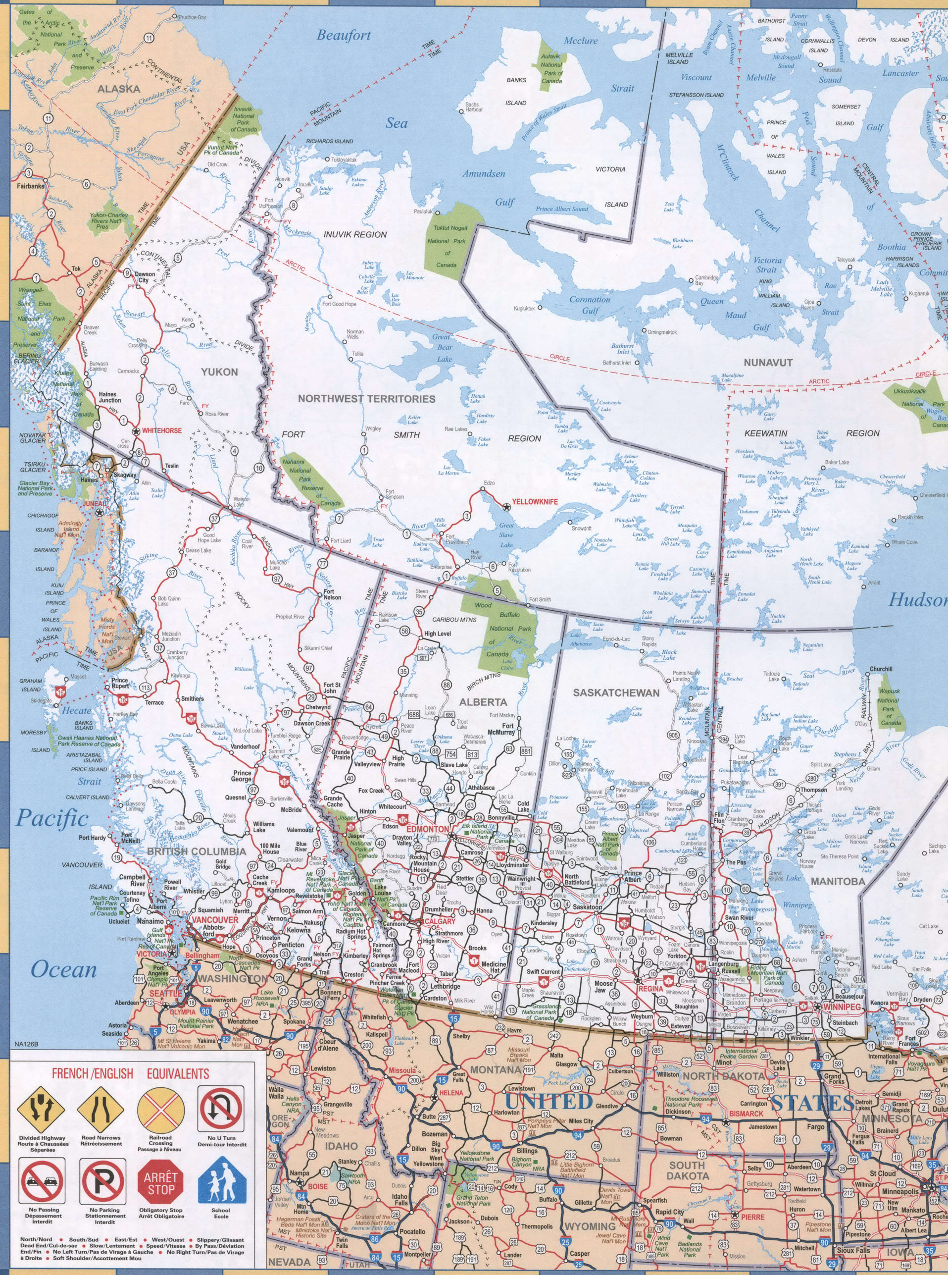 Canada large map. Detailed map of Canada with roads and highways Canada large map. Detailed map of Canada with roads and highways