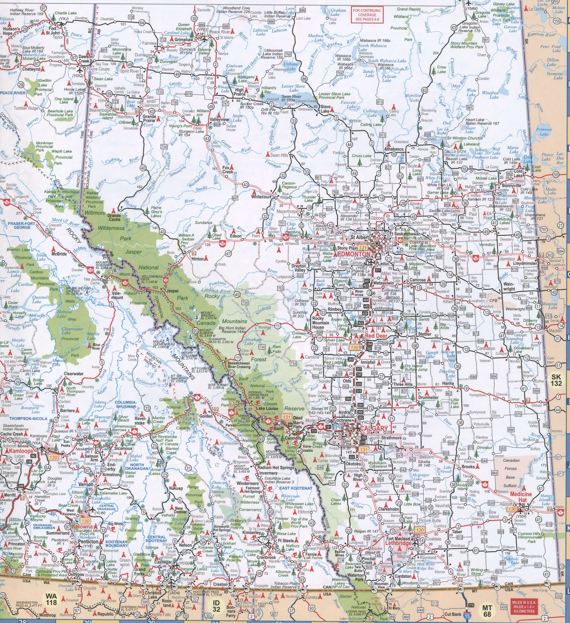 Alberta and British Columbia map. Detailed map of Alberta & British Columbia with roads, highways, cities, towns, and villages. Alberta and British Columbia map. Detailed map of Alberta & British Columbia with roads, highways, cities, towns, and villages.
