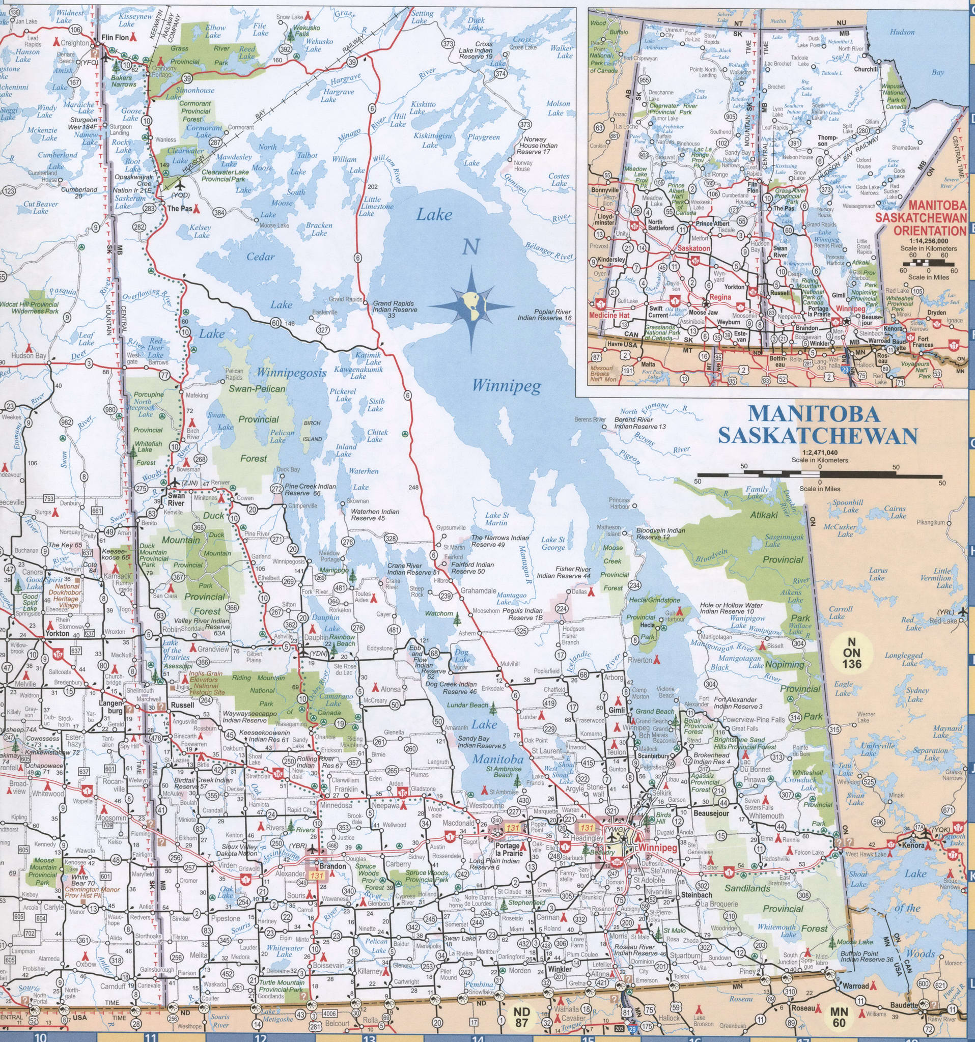 Saskatchewan and Manitoba map. Detailed map of Manitoba with cities, towns, and villages. Saskatchewan and Manitoba map. Detailed map of Manitoba with cities, towns, and villages.