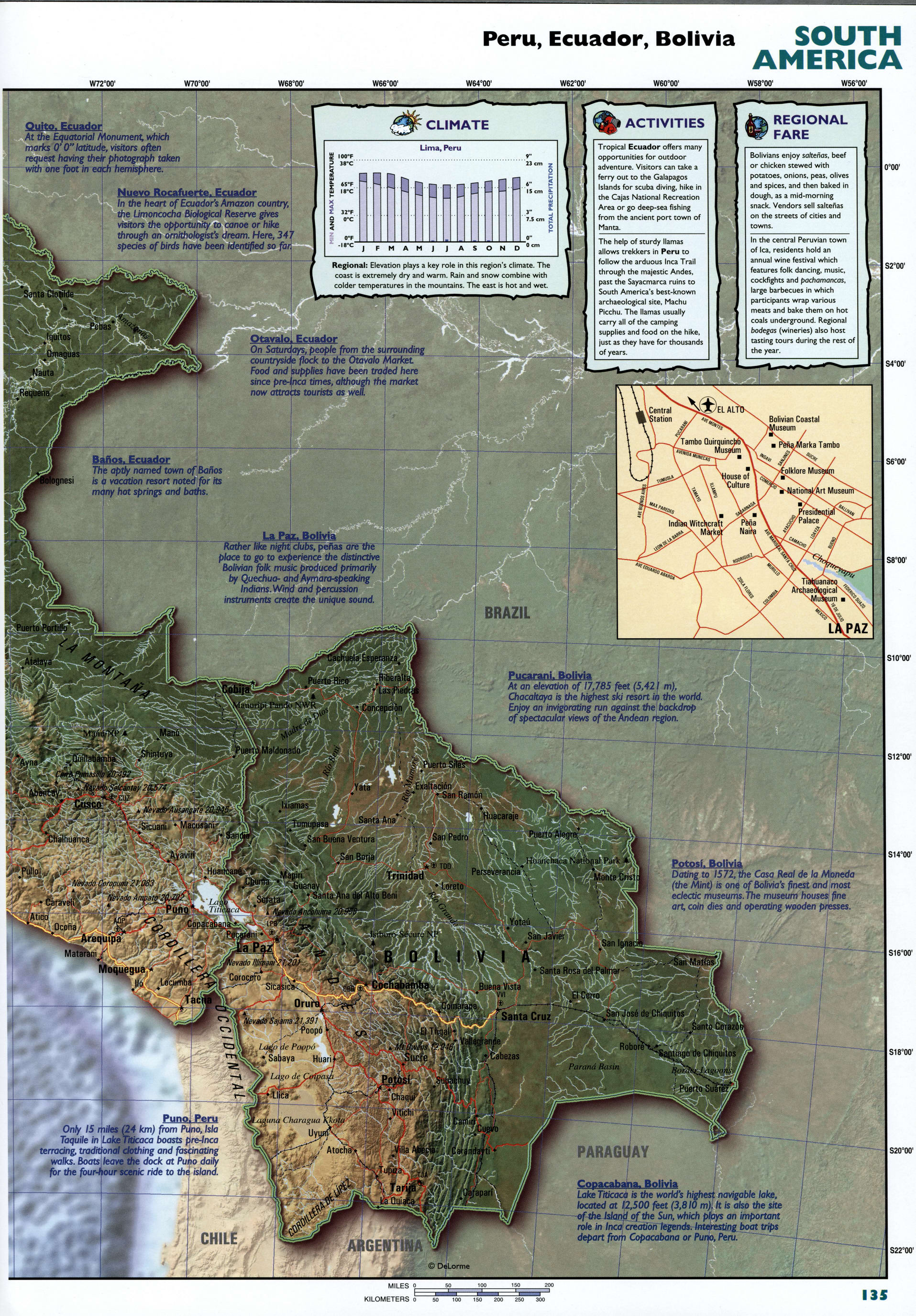 Peru and Ecuador detailed map. Detailed map of Peru, Ecuador, Bolivia with cities and borders. Peru and Ecuador detailed map. Detailed map of Peru, Ecuador, Bolivia with cities and borders.