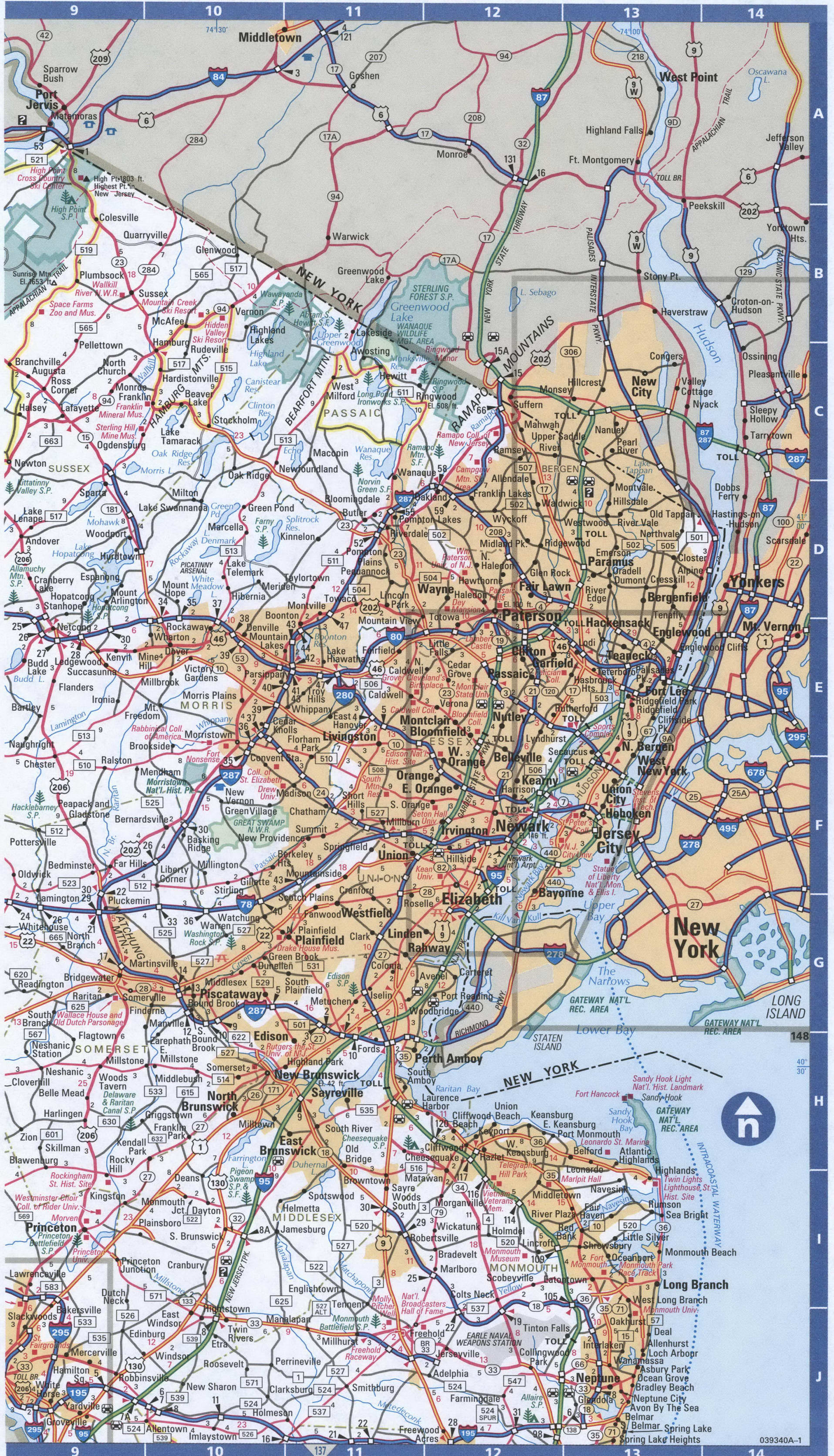 New Jersey road map. Detailed map of all roads in New Jersey with distances between cities and towns. New Jersey roads map. Detailed map of all roads in New Jersey with distances between cities and towns.