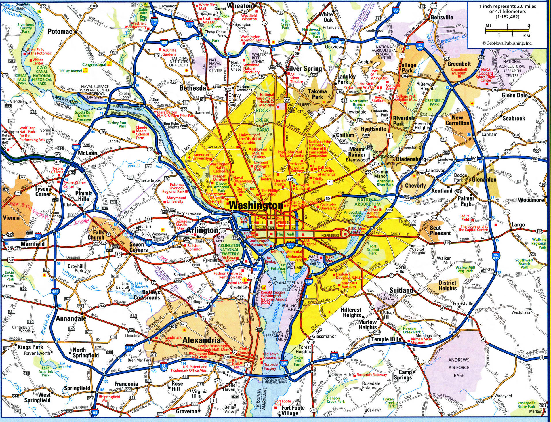 Map of Washington city DC. Detailed updated map of all roads in Washington and the suburbs Map of Washington city DC. Detailed updated map of all roads in Washington and the suburbs