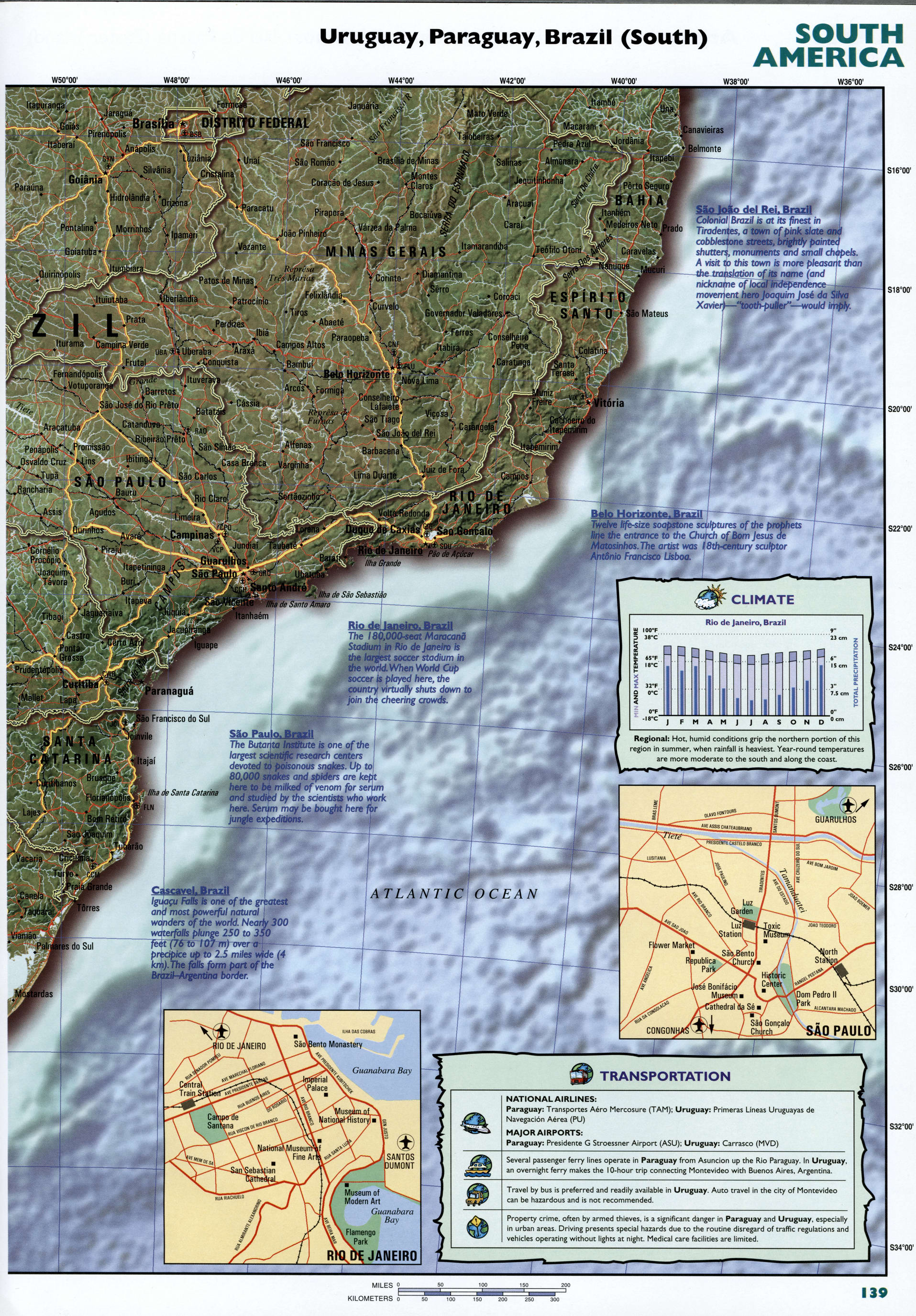 Uruguay and Paraguay map