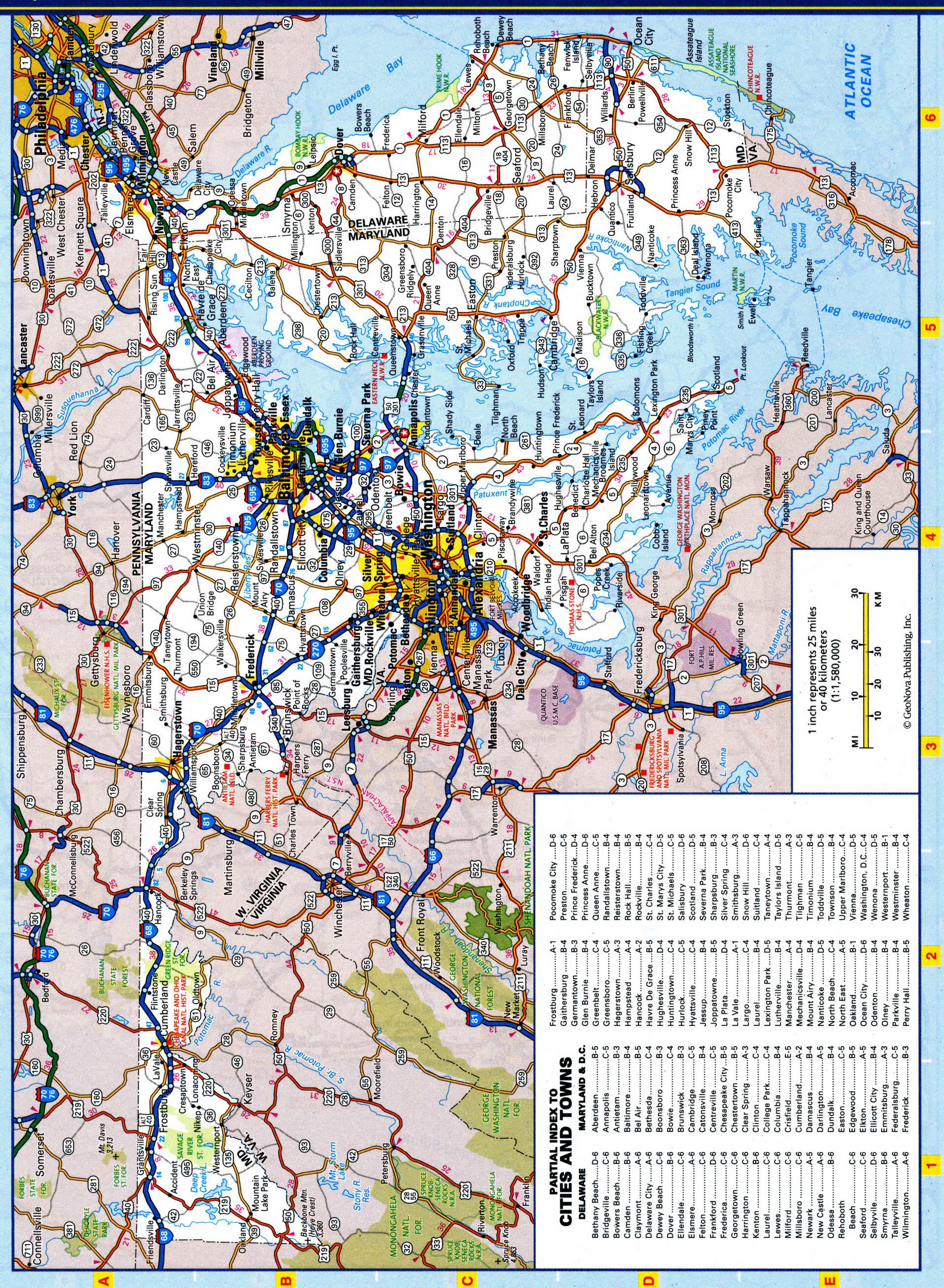 Delaware highway map