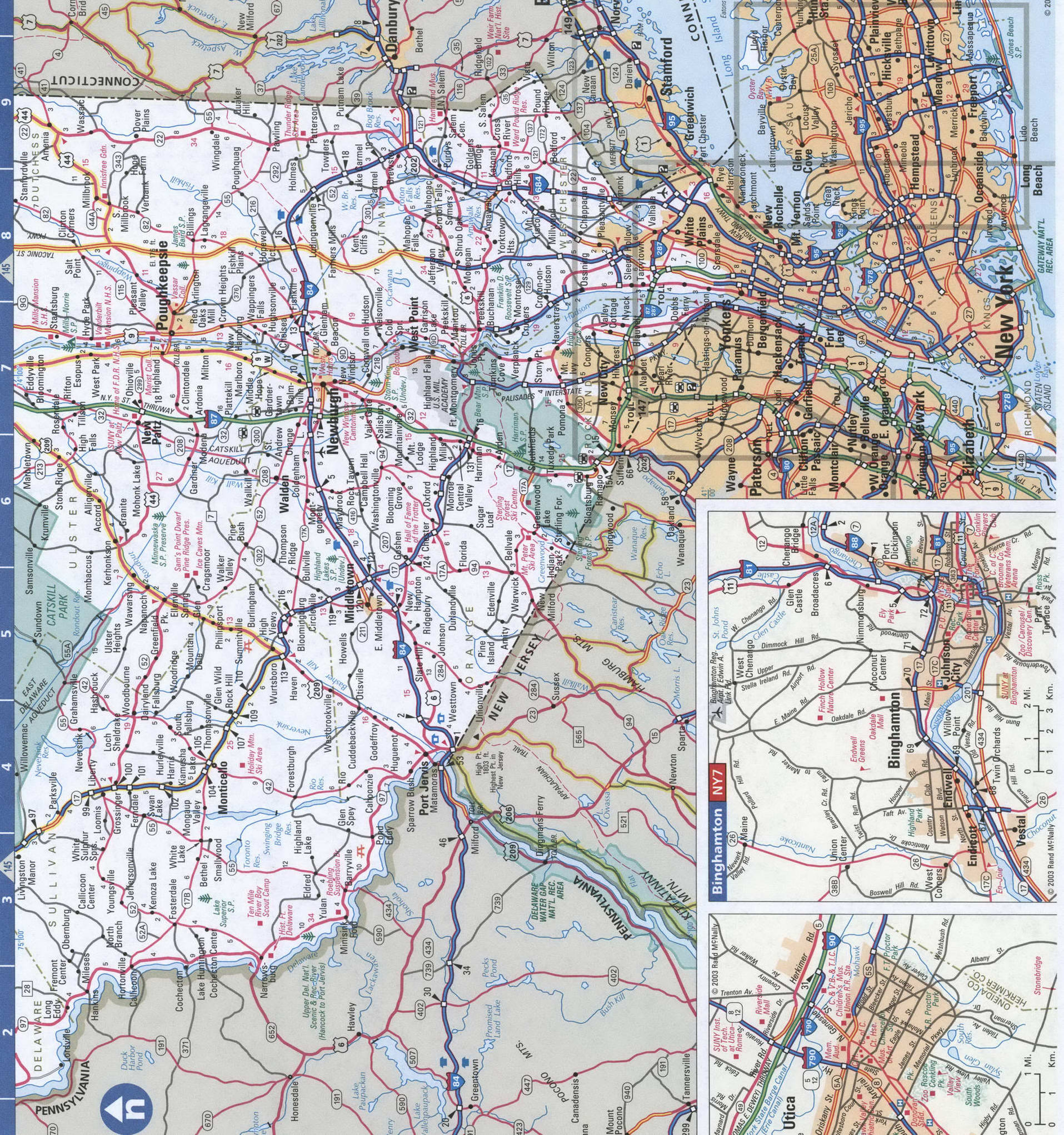 South New York map. Detailed map of all roads in Southern New York with distances between cities and towns. South New York map. Detailed map of all roads in Southern New York with distances between cities and towns.