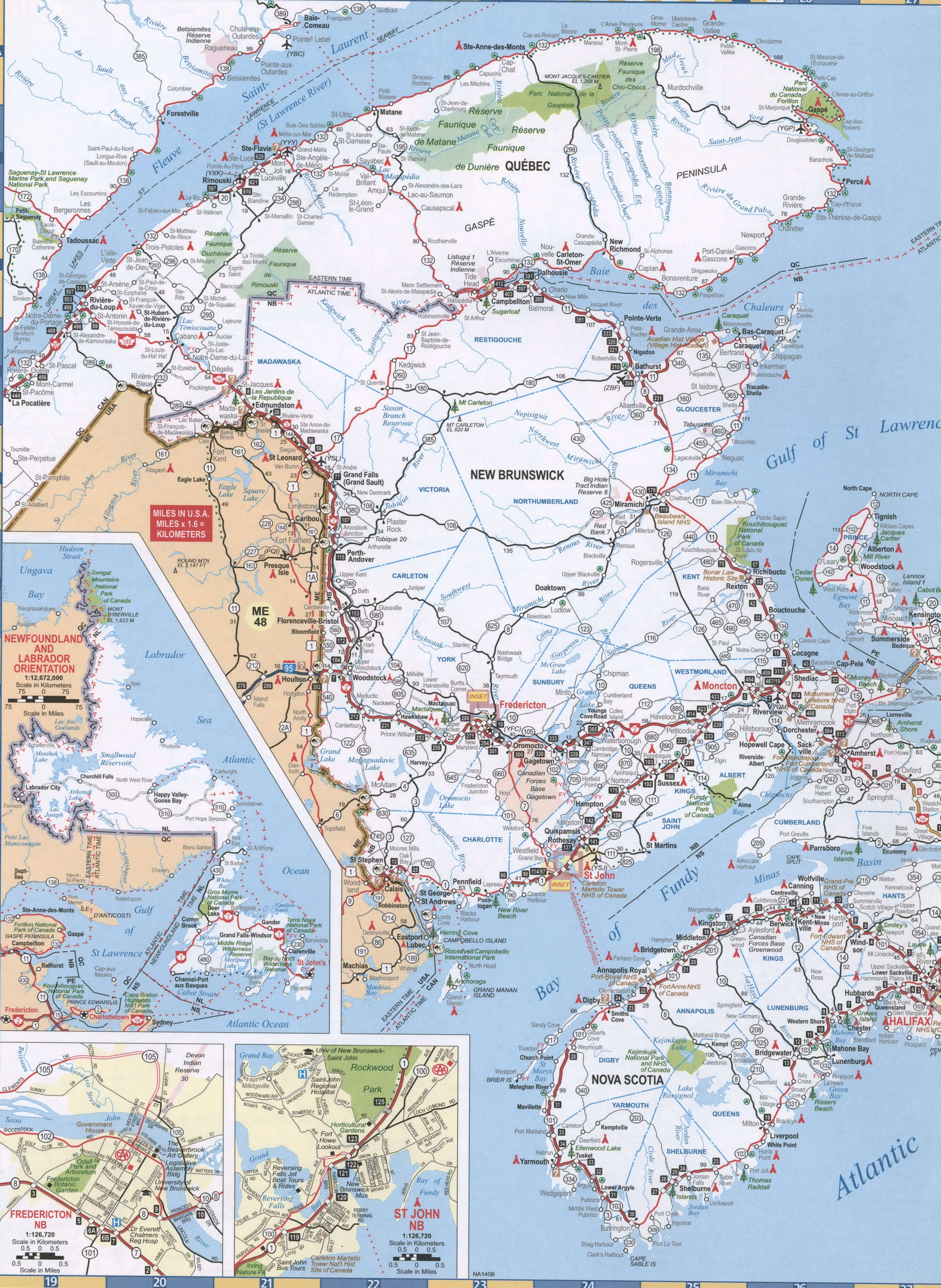 New Brunswick map. Detailed map of New Brunswick with cities, roads, and tourist camps. New Brunswick map. Detailed map of New Brunswick with cities, roads, and tourist camps.
