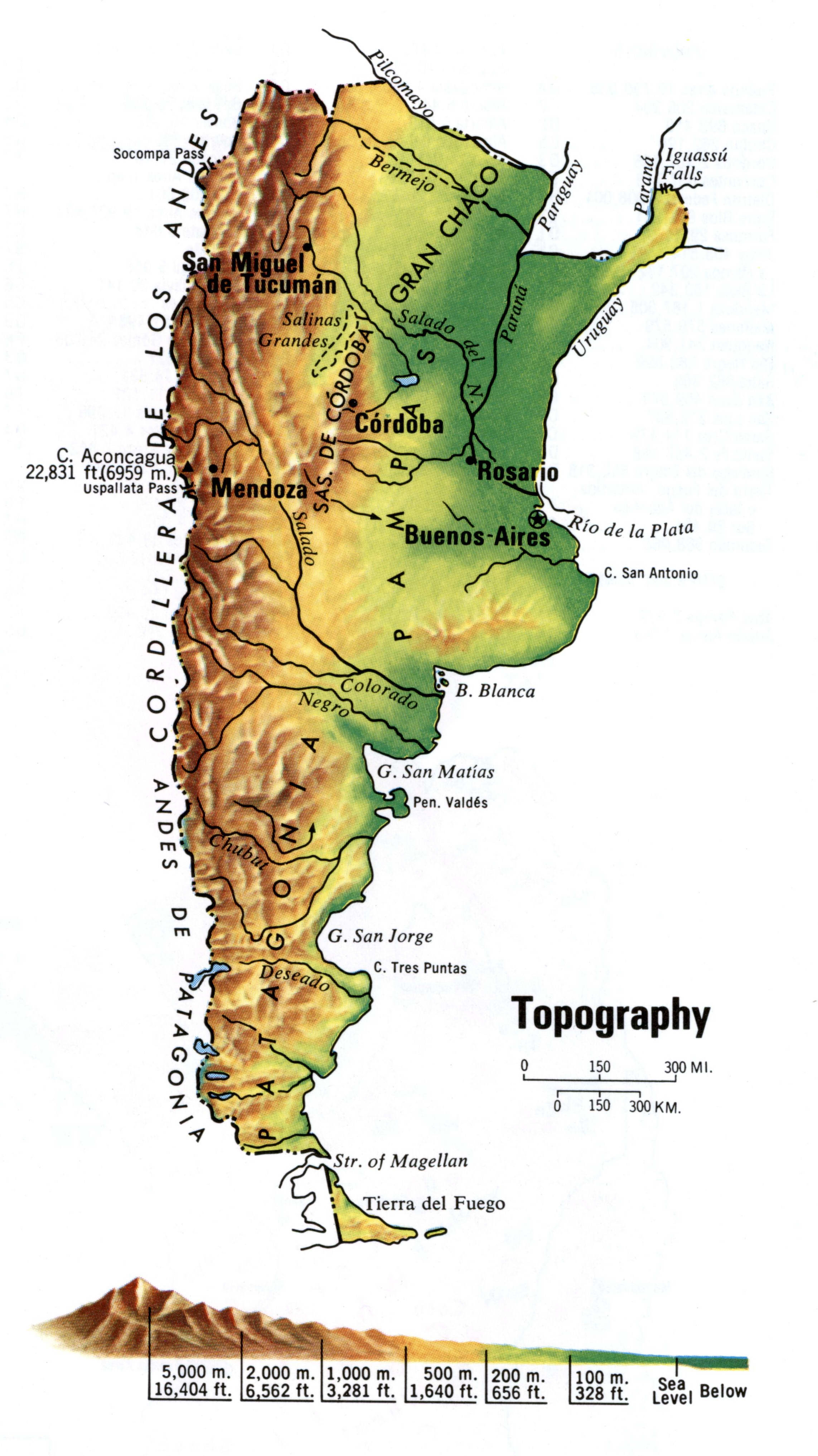 Topography map Argentina. Topo map of Argentina Topography map Argentina. Topo map of Argentina
