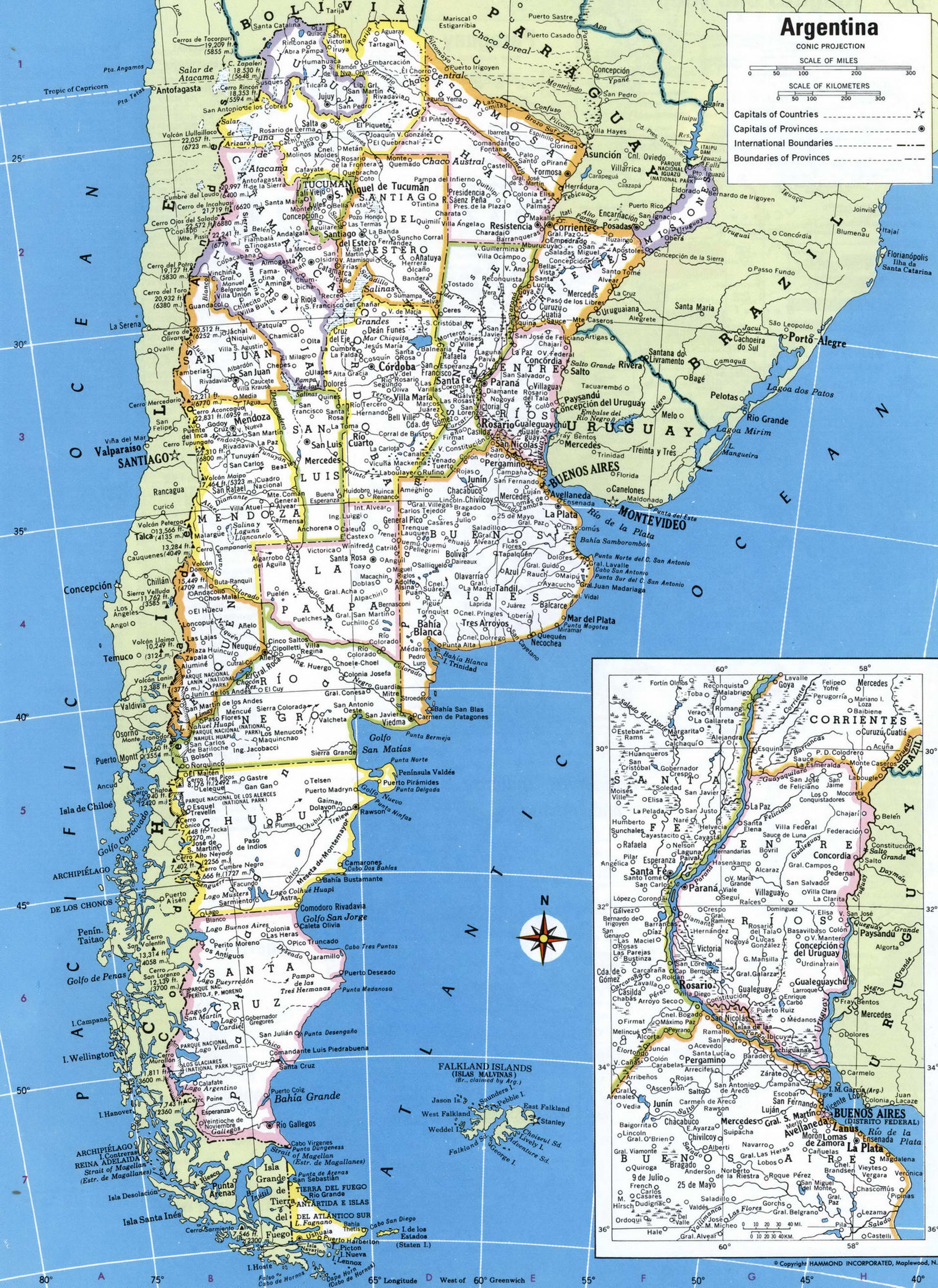 Argentina map. Detailed map of Argentina with cities, towns, borders, and names of regions Argentina map. Detailed map of Argentina with cities, towns, borders, and names of regions