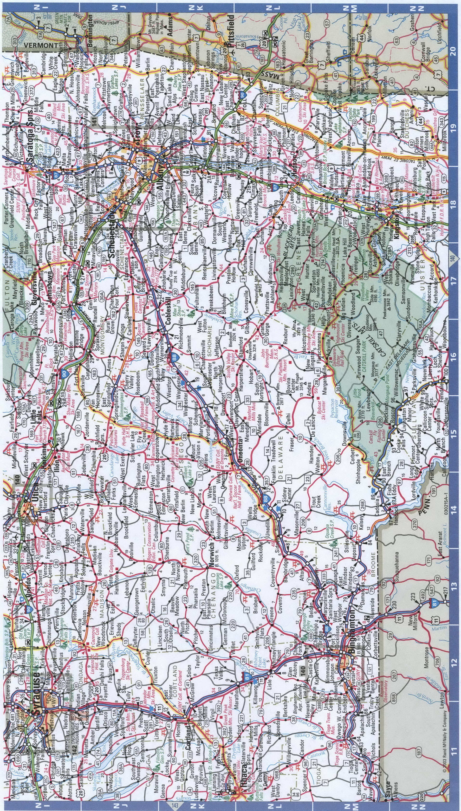 NorthEast New York state map. Detailed map of all roads in Northeastern New York with distances between cities and towns. NorthEast New York state map. Detailed map of all roads in Northeastern New York with distances between cities and towns.