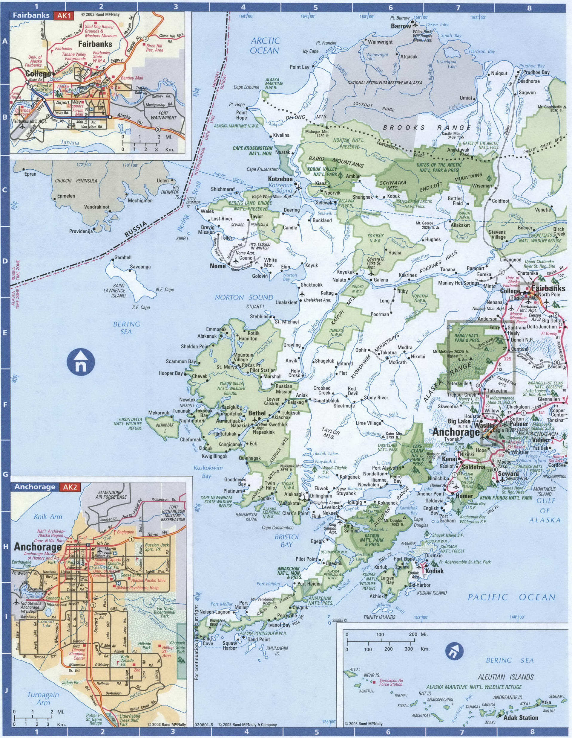 Alaska detailed map. Large-scale map of Alaska with roads, cities, villages, and rest areas. Alaska detailed map. Large-scale map of Alaska with roads, cities, villages, and rest areas.