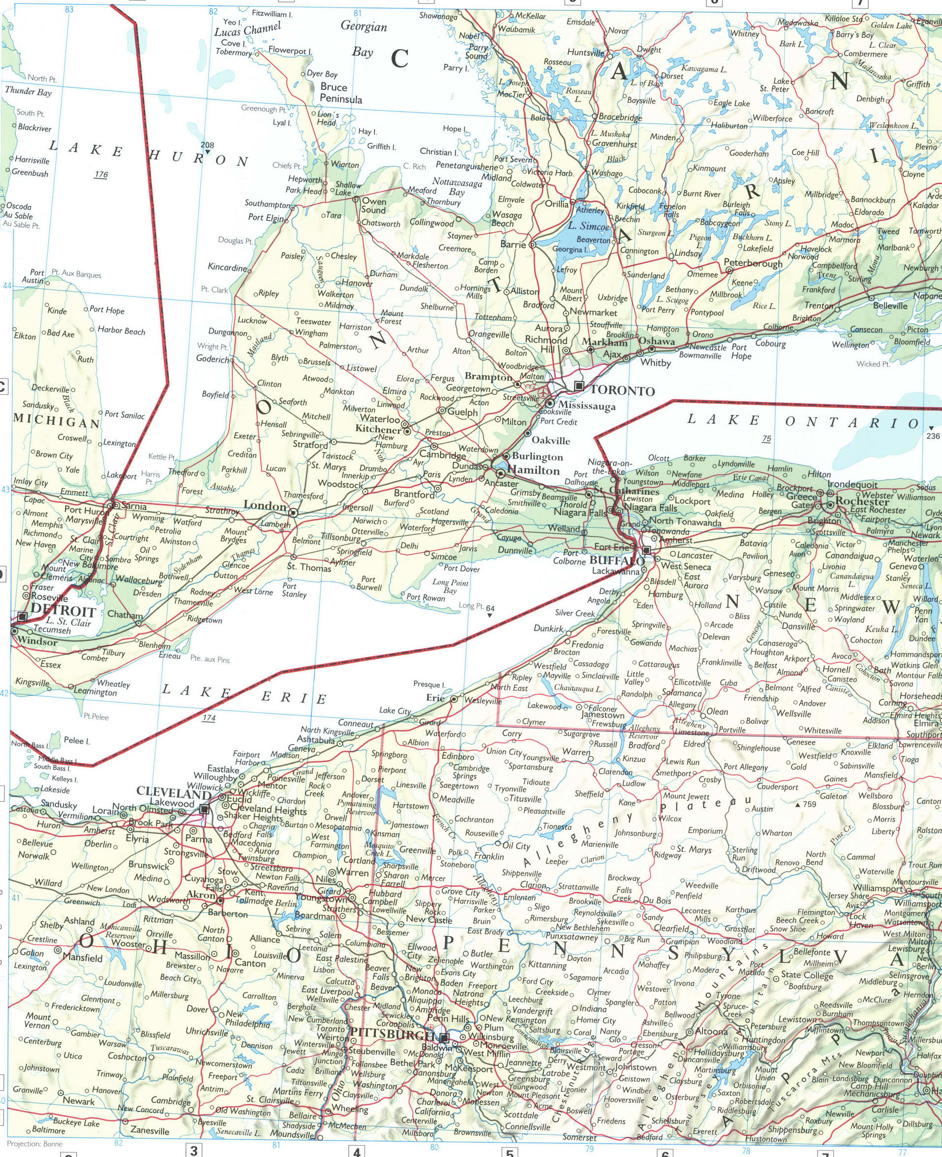 North-Eastern USA map