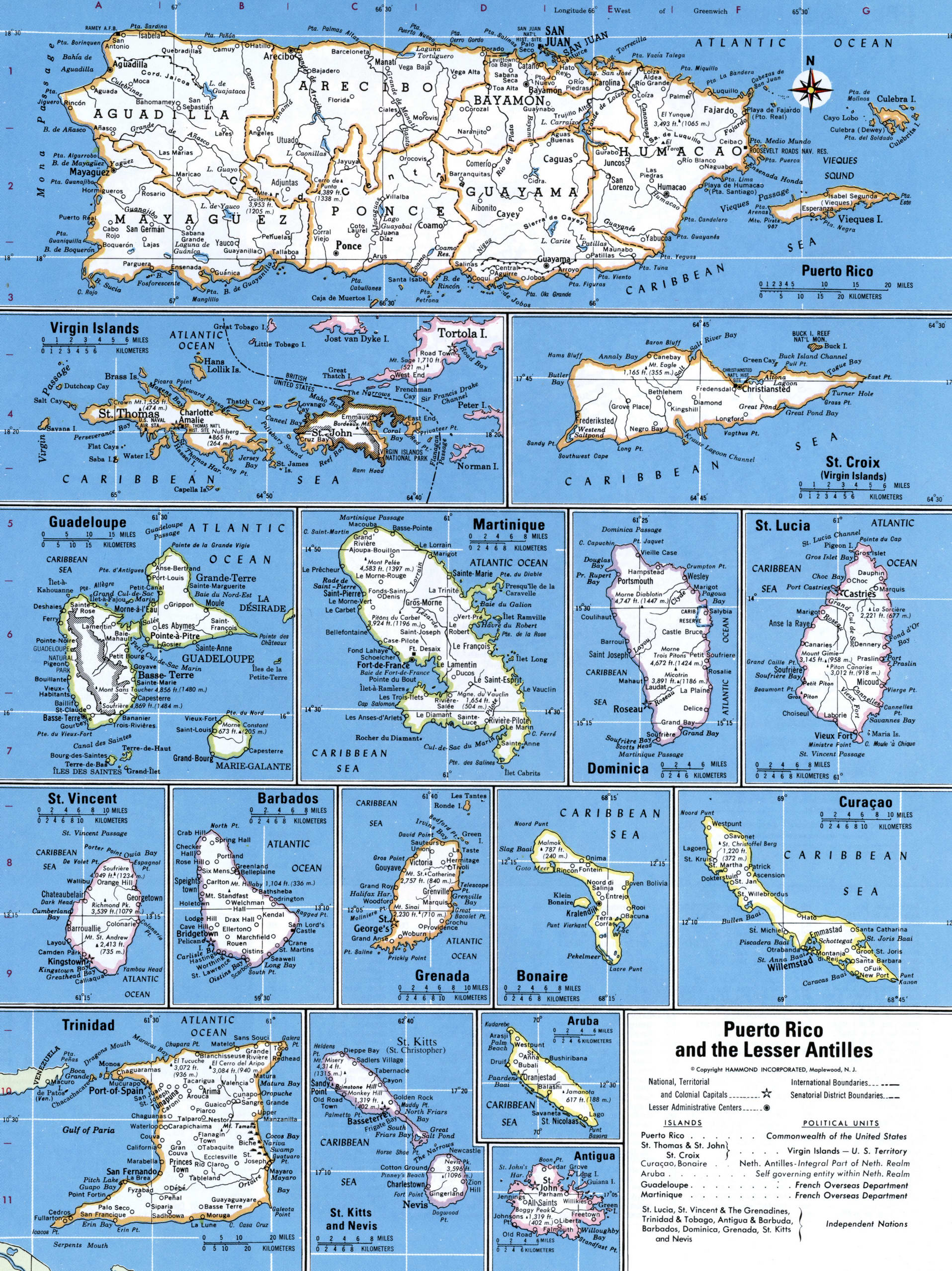 Puerto Rico map. Detailed map of Puerto Rico and the Antilles with cities and towns. Puerto Rico map. Detailed map of Puerto Rico and the Antilles with cities and towns.