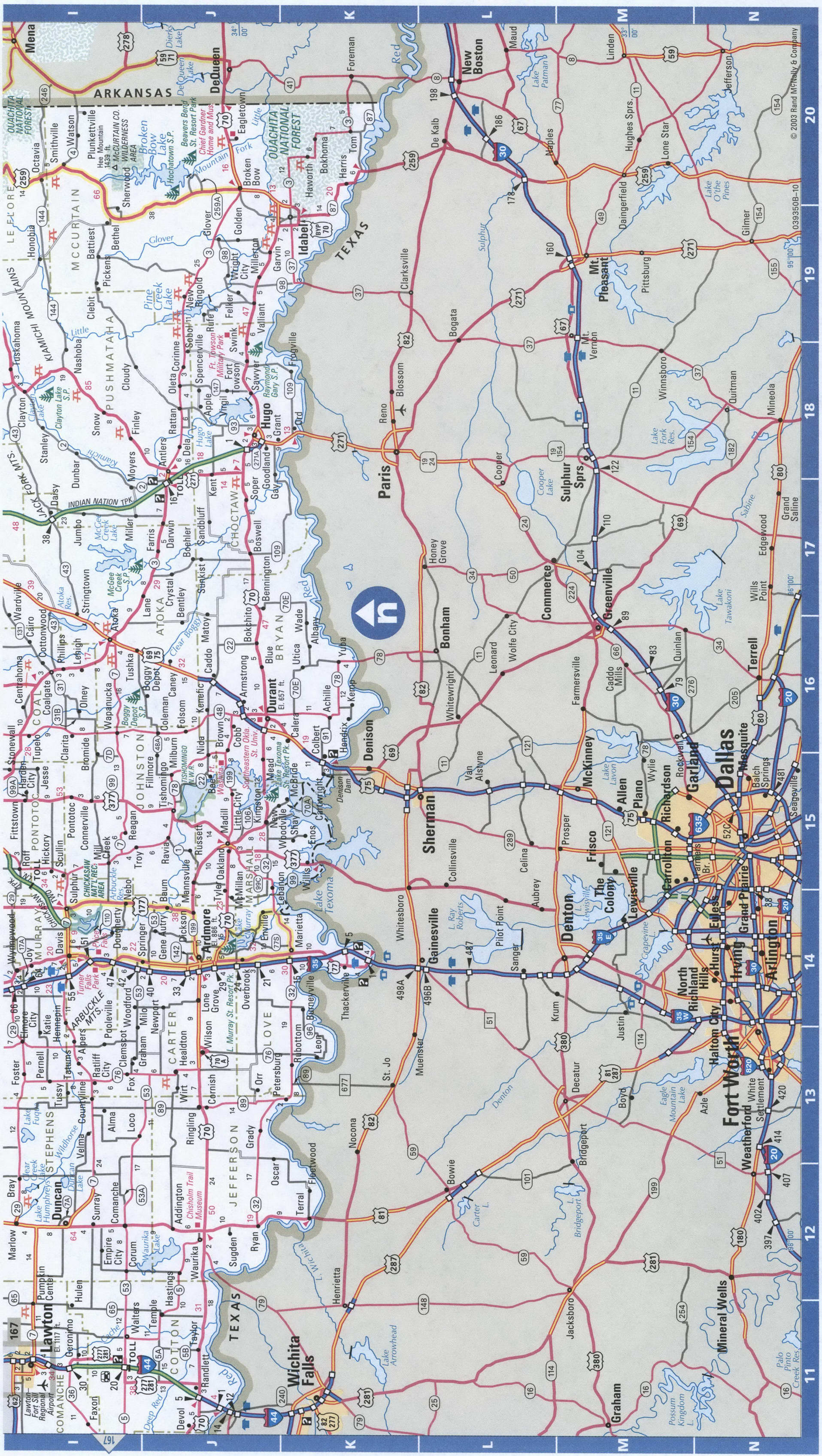 East Oklahoma road map. Detailed map of Oklahoma with road numbers and distances between cities. East Oklahoma road map. Detailed map of Oklahoma with road numbers and distances between cities.