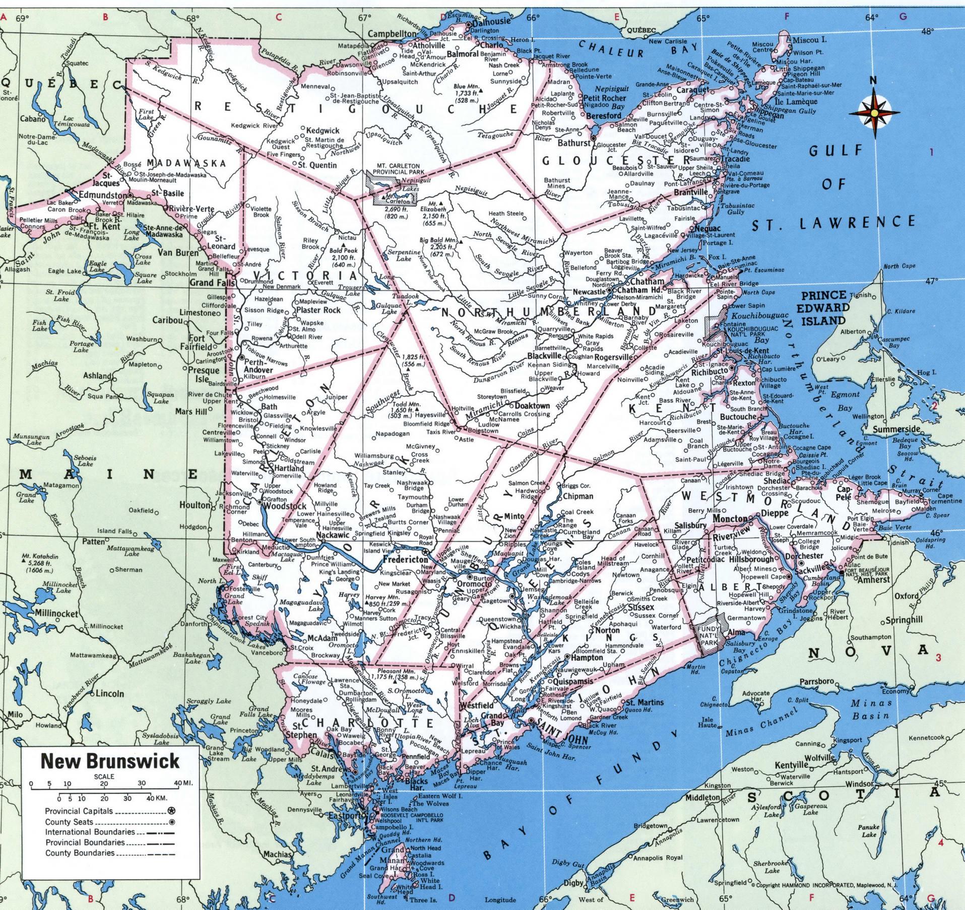 New Brunswick regions map