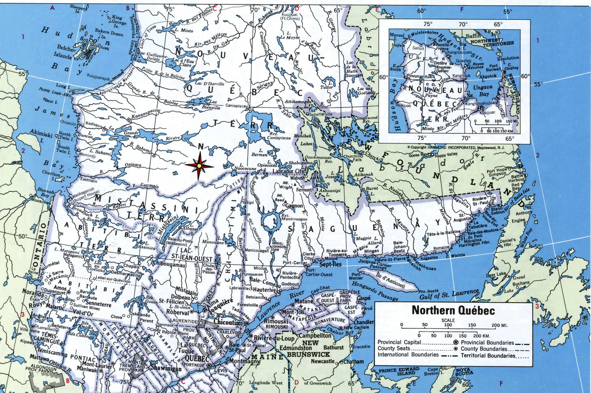 Northern Quebec map regions