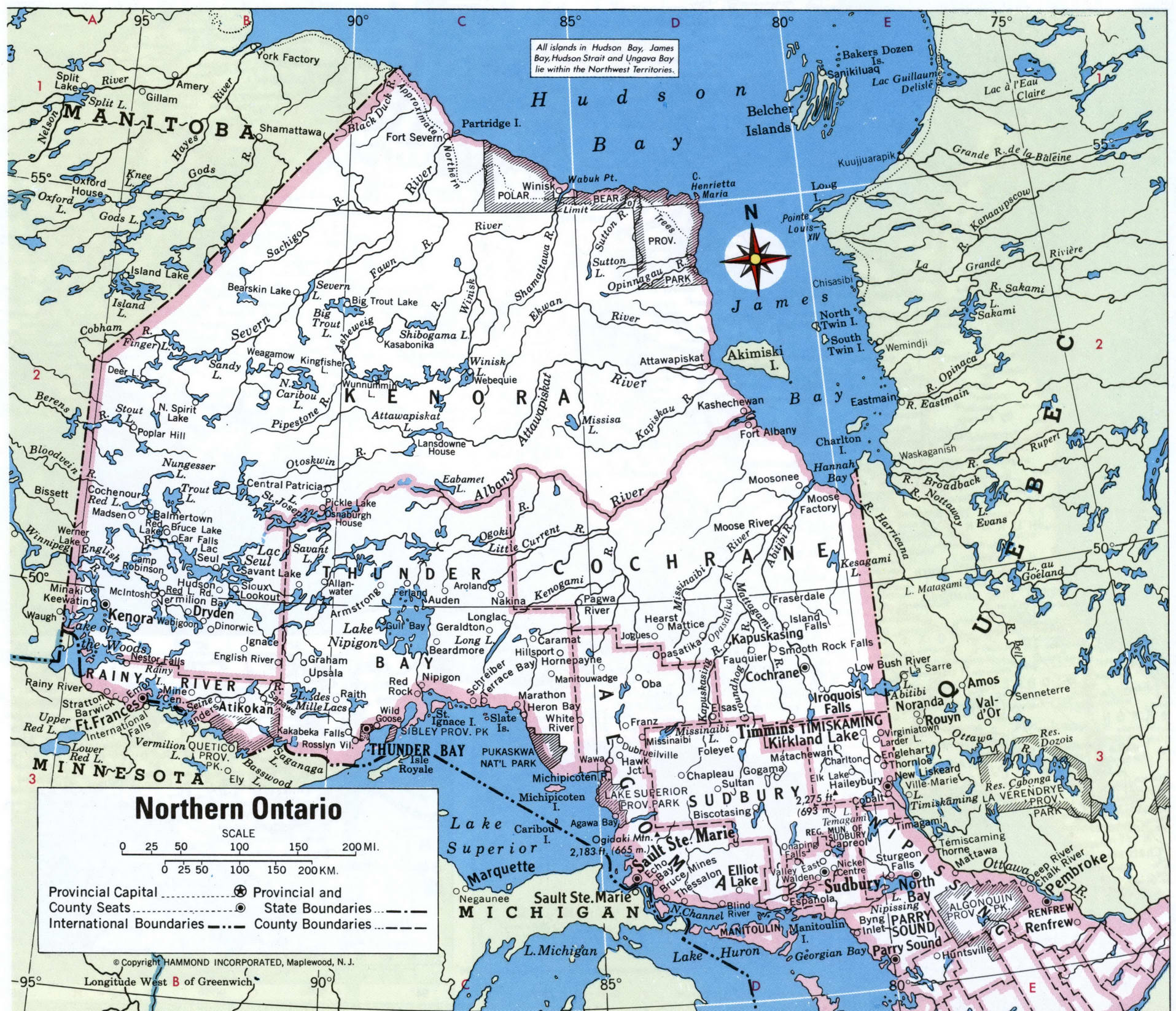 Northern Ontario map regions