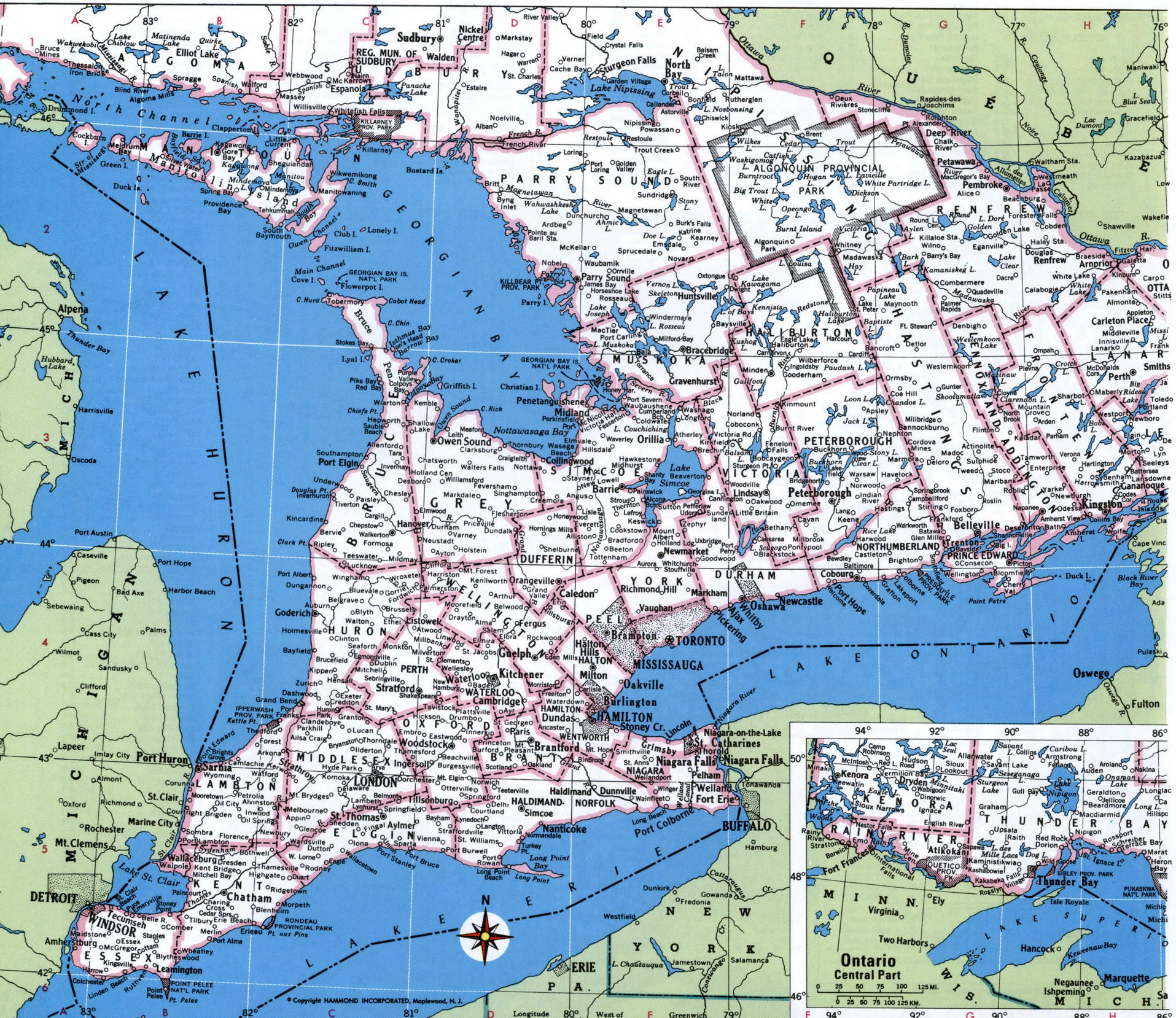 Southern Ontario map regions. Detailed map of Southern Ontario with cities and towns Southern Ontario map regions. Detailed map of Southern Ontario with cities and towns
