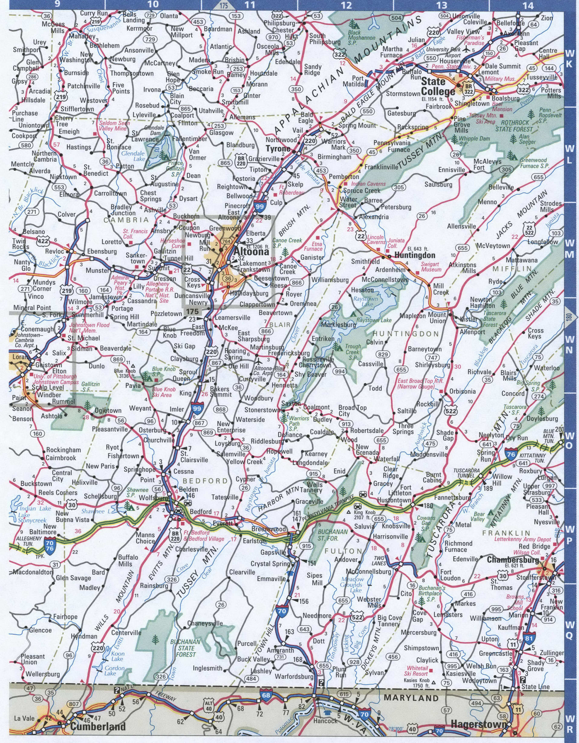 SouthWest Pennsylvania road map. Detailed map of all roads in Southern Pennsylvania with distances between cities and towns. SouthWest Pennsylvania road map. Detailed map of all roads in Southern Pennsylvania with distances between cities and towns.