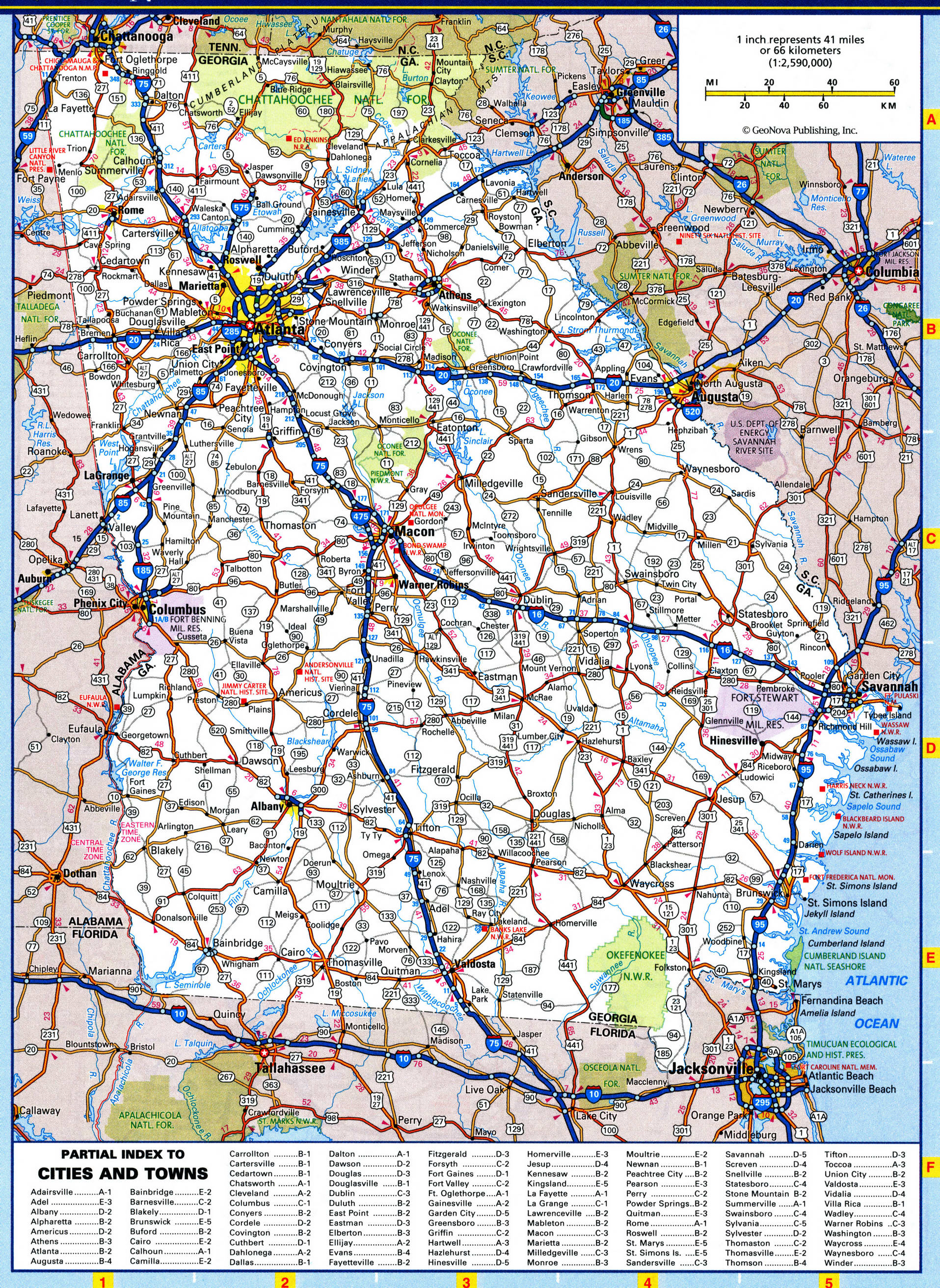 Georgia highway map. Detailed map of the Georgia highway with cities, villages, and rest areas. Georgia highway map. Detailed map of the Georgia highway with cities, villages, and rest areas.