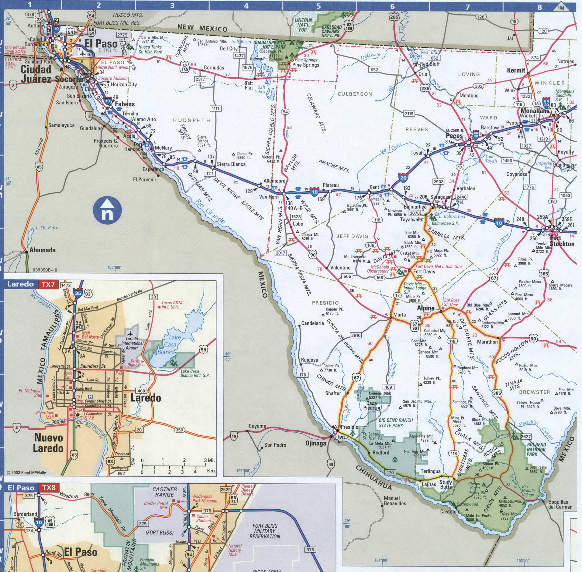 Texas southwest map