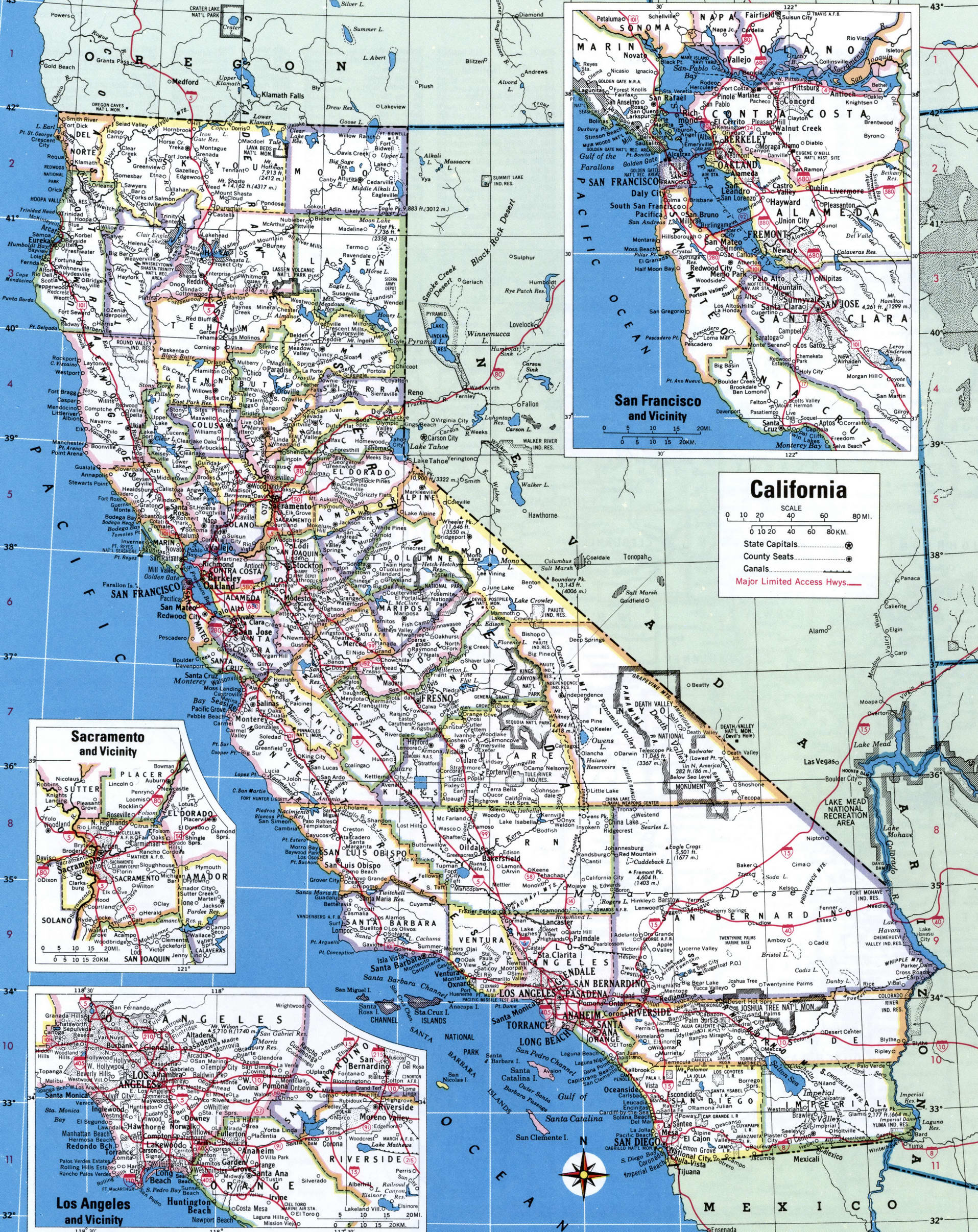 California map with counties. Detailed map of California's counties with cities and villages California map with counties. Detailed map of California's counties with cities and villages