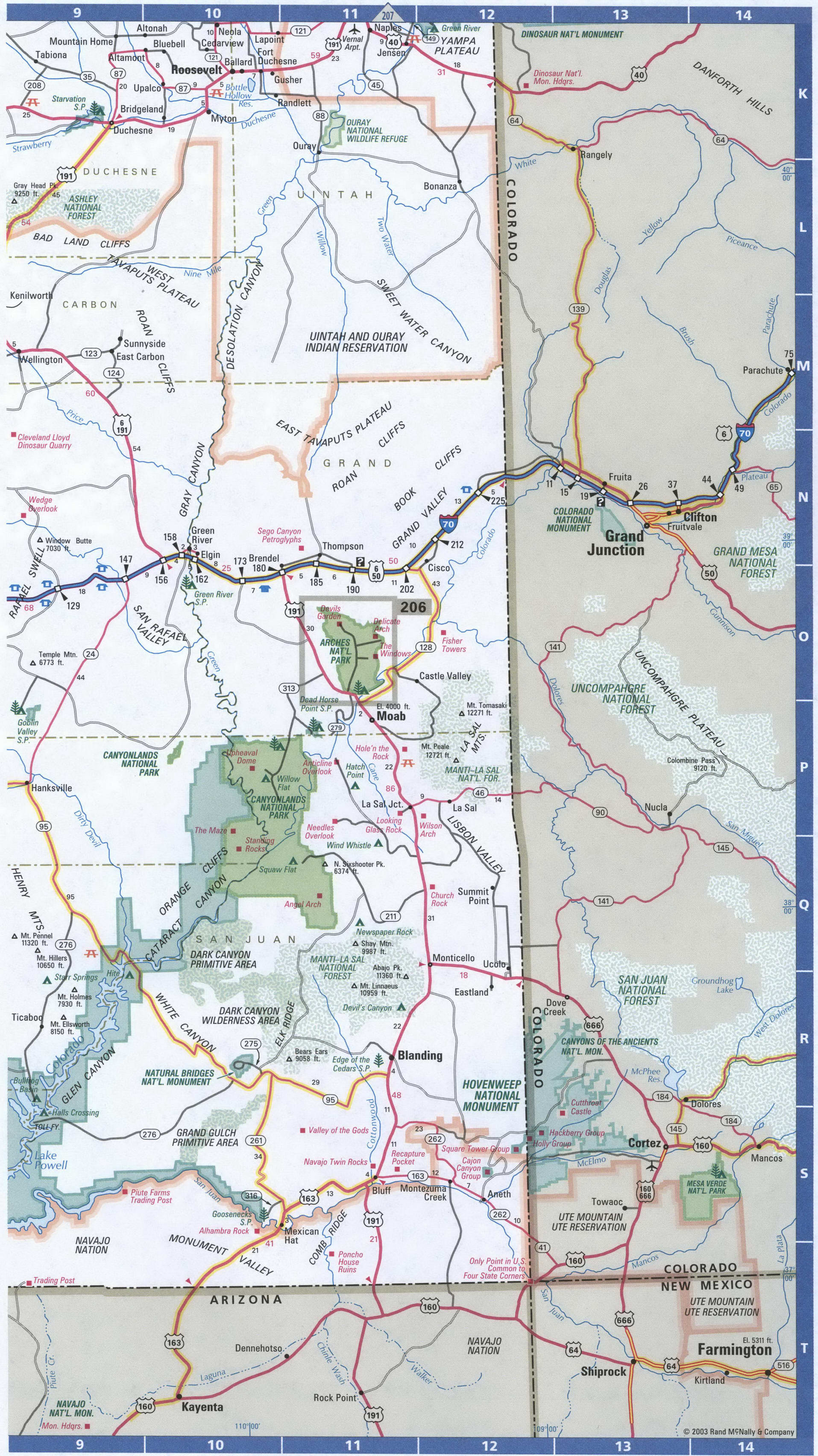 South Utah roads map. Detailed map of Utah with road numbers and distances between cities South Utah roads map. Detailed map of Utah with road numbers and distances between cities
