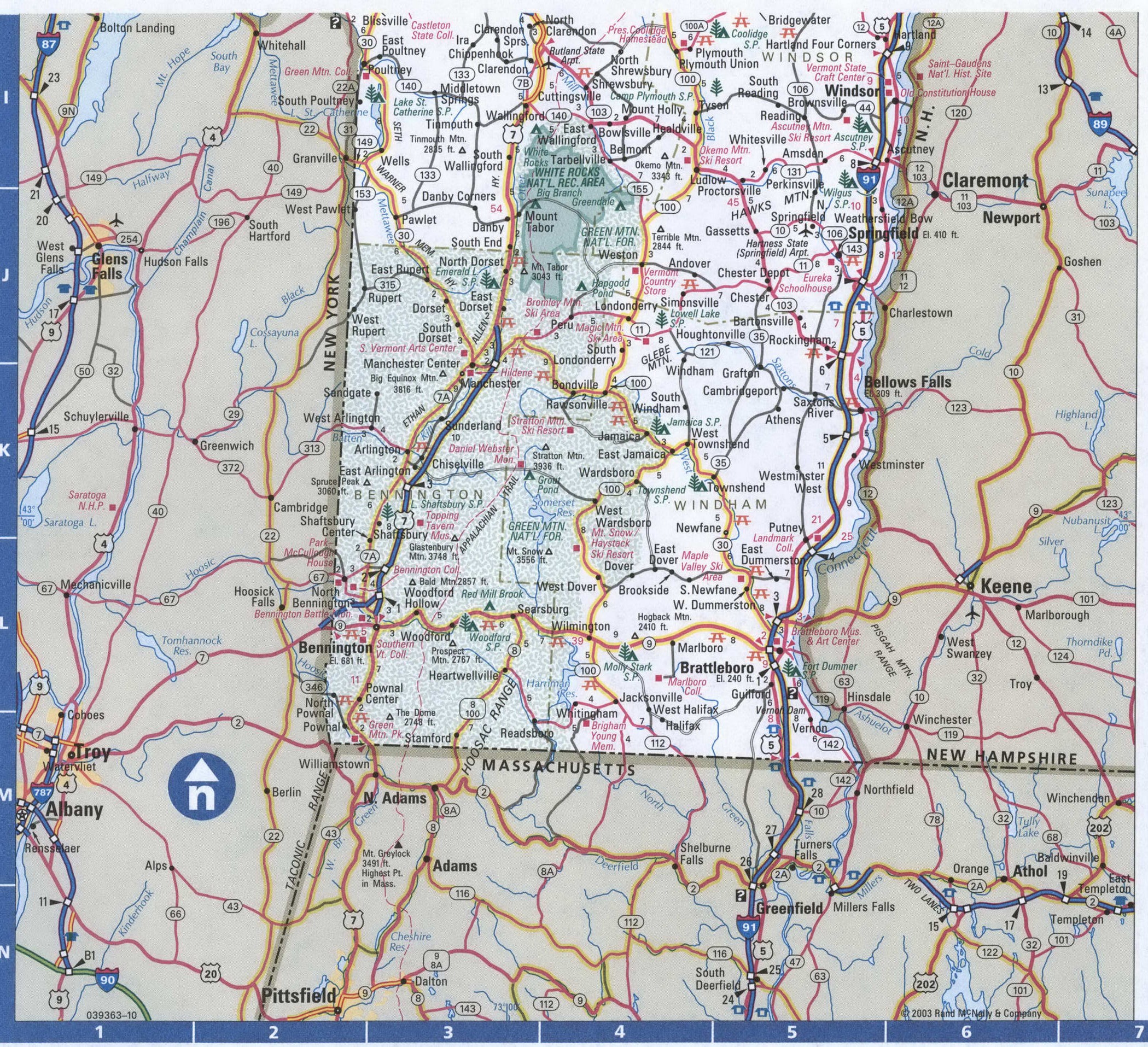 Vermont road map