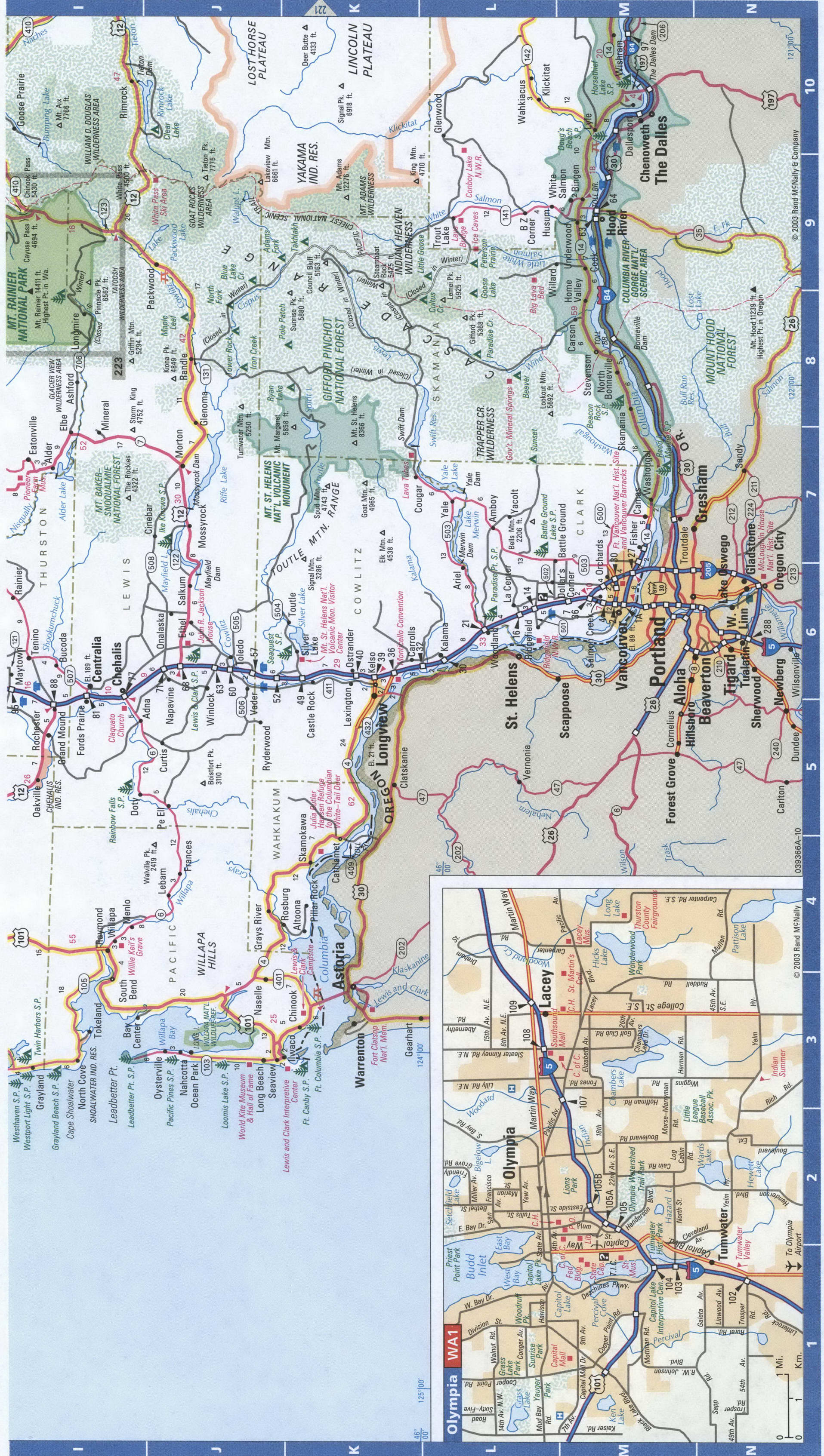 West Washington roads map. Detailed map of Washington with road numbers and distances between cities. West Washington roads map. Detailed map of Washington with road numbers and distances between cities.