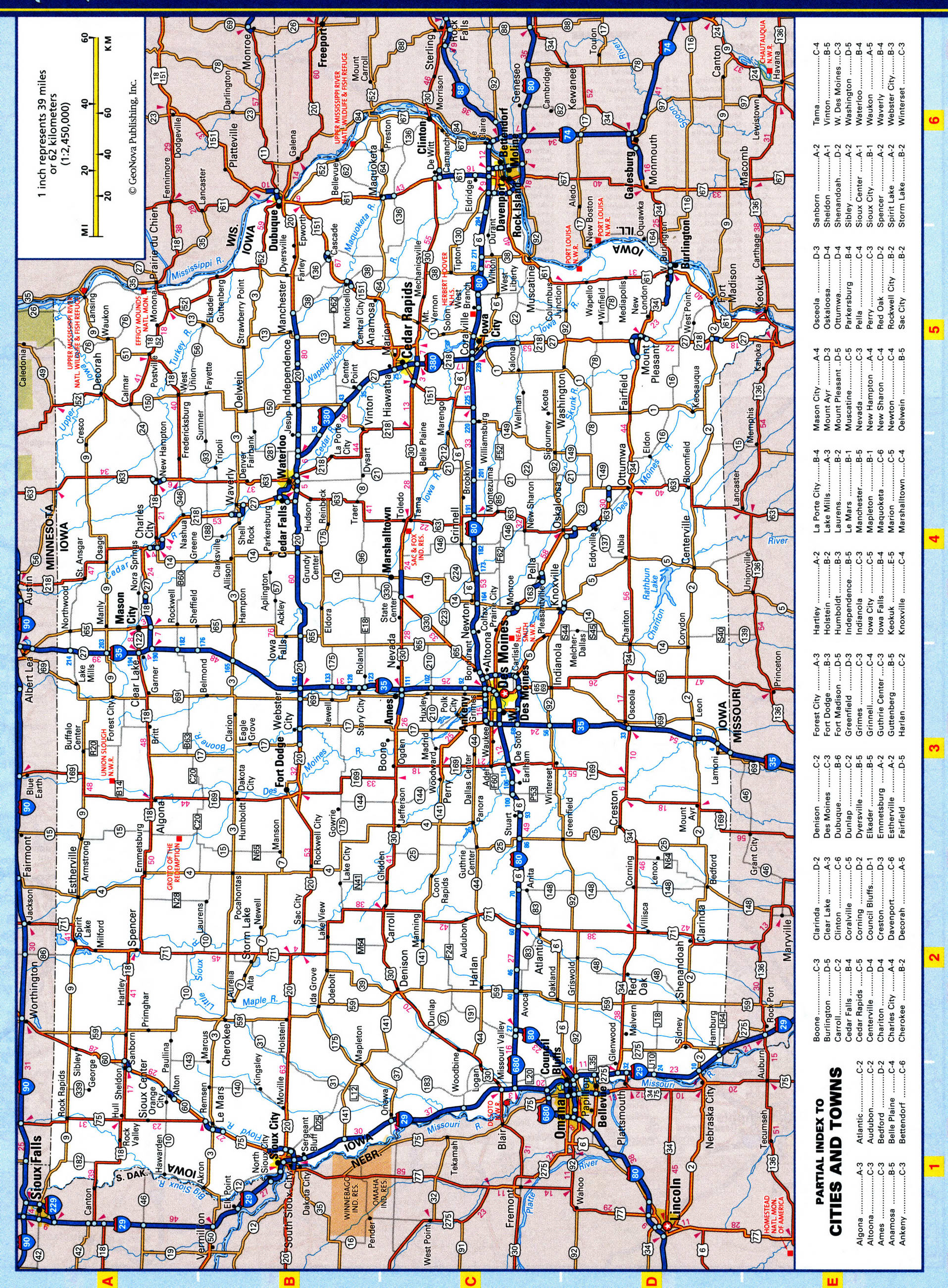 Iowa highways map