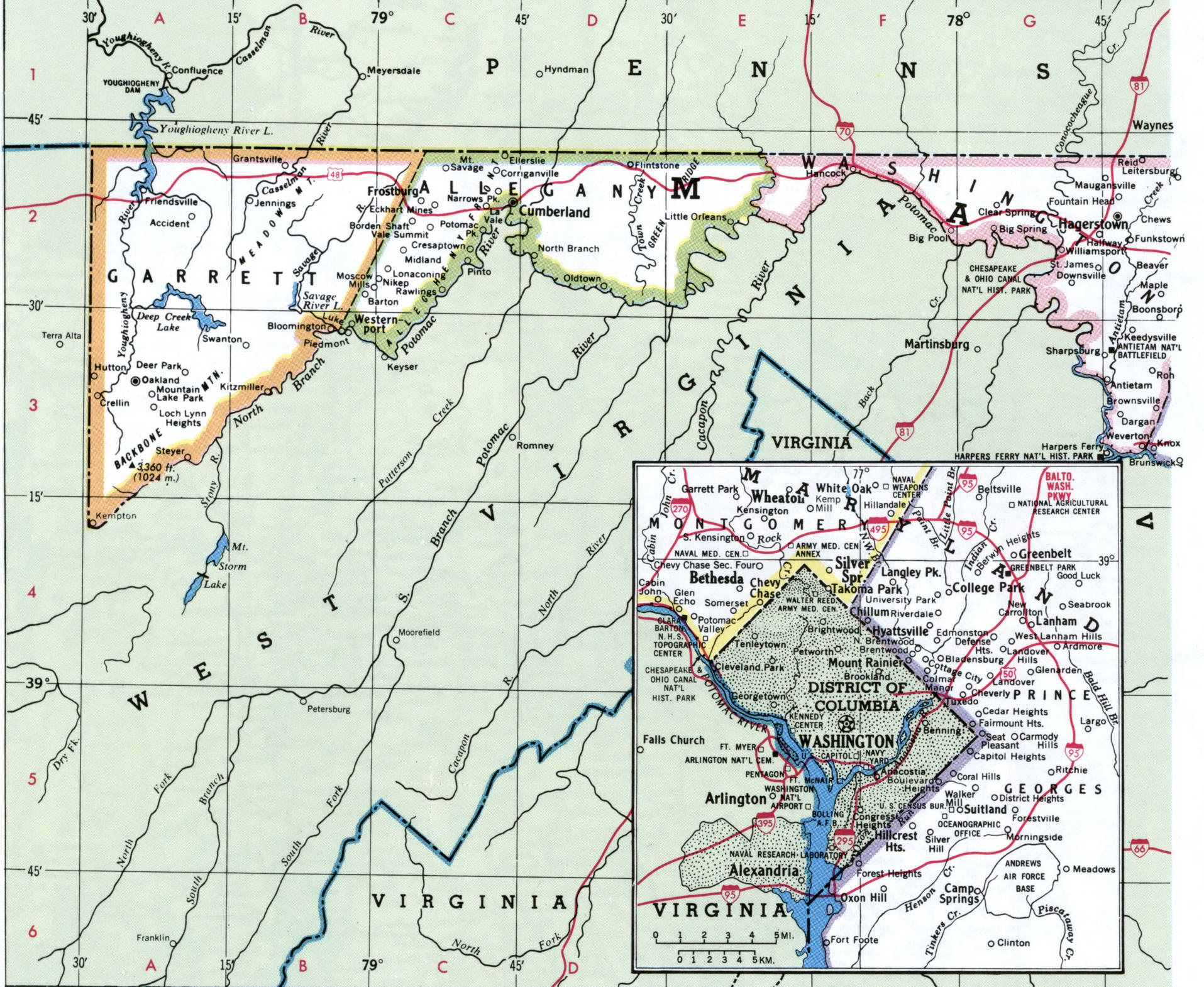 Maryland county map