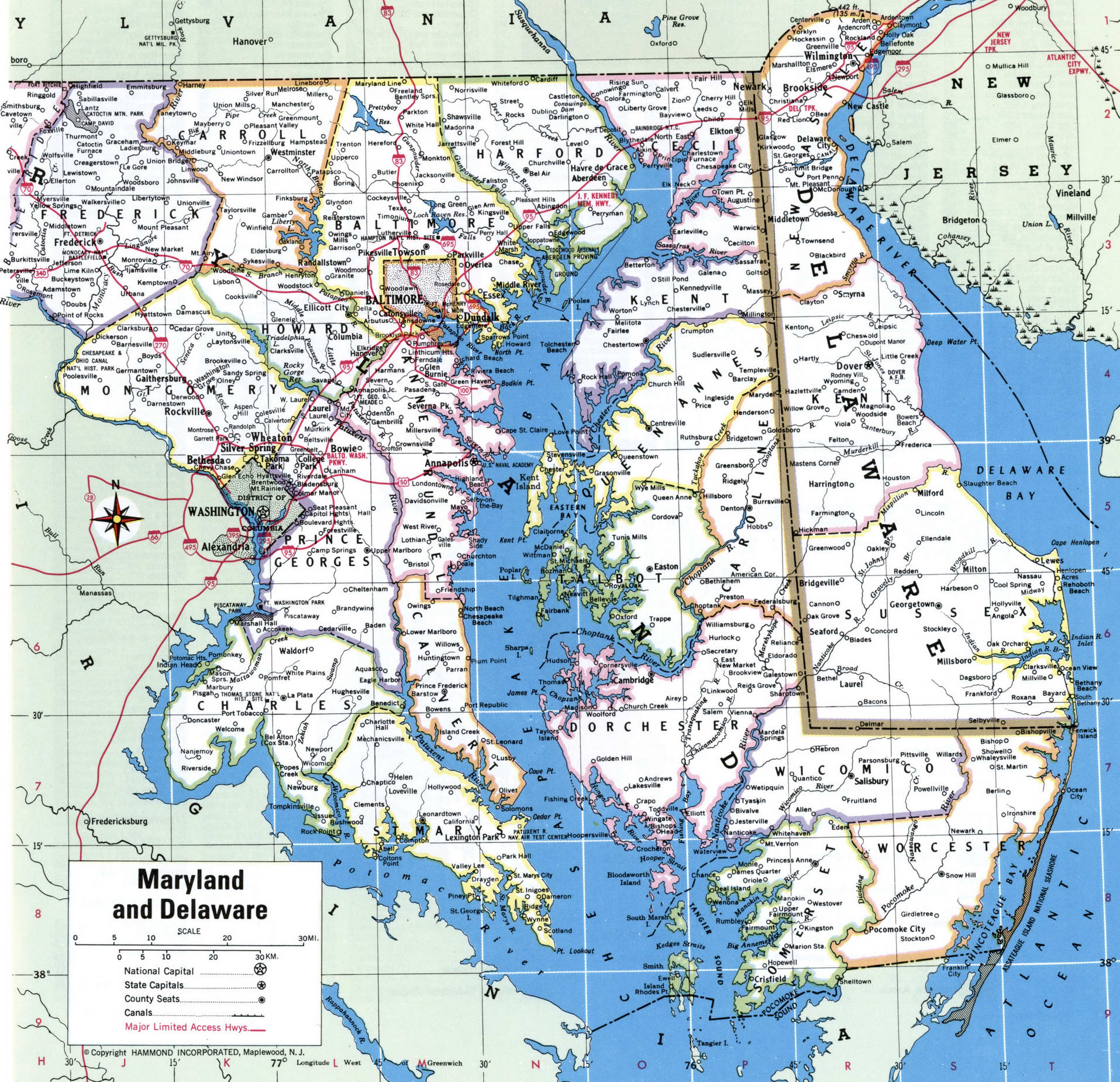 Maryland counties map. Detailed map of the counties of Maryland with towns and villages Maryland counties map. Detailed map of the counties of Maryland with towns and villages