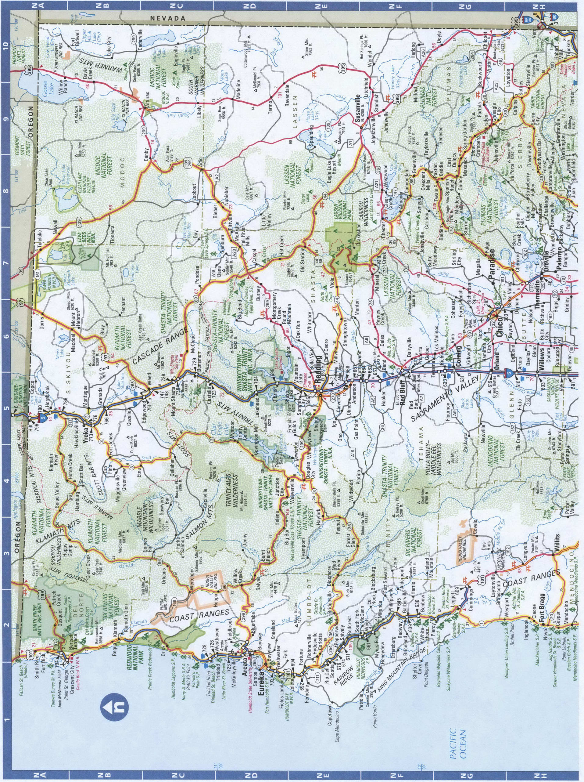 Northern California detailed map Northern California detailed map