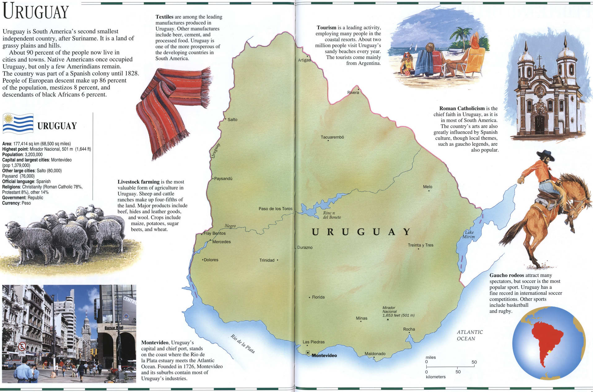Uruguay map. Detailed map of Uruguay with a description of the country. Uruguay on the world map. Uruguay map. Detailed map of Uruguay with a description of the country. Uruguay on the world map.