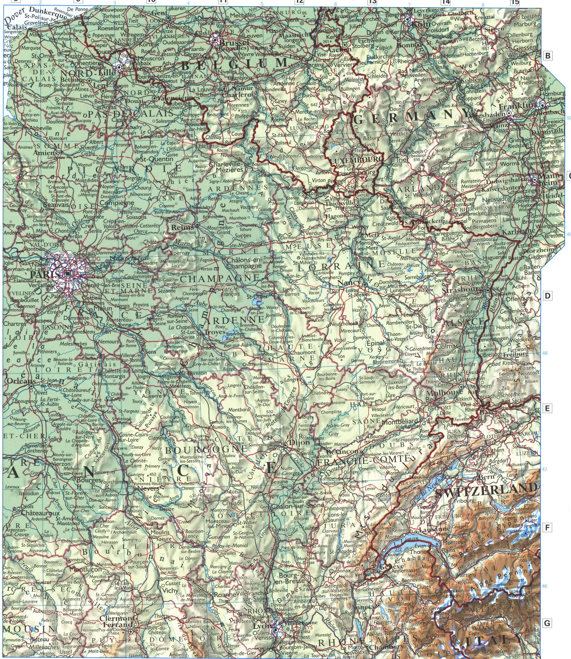 Northern France detailed map. Detailed physical map of the Northern France region with cities and roads. Northern France detailed map. Detailed physical map of the Northern France region with cities and roads.
