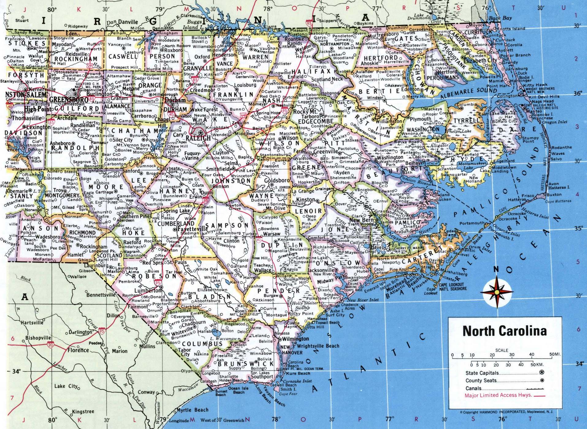 North Carolina map with counties. Detailed map of North Carolina's counties with cities and villages North Carolina map with counties. Detailed map of North Carolina's counties with cities and villages