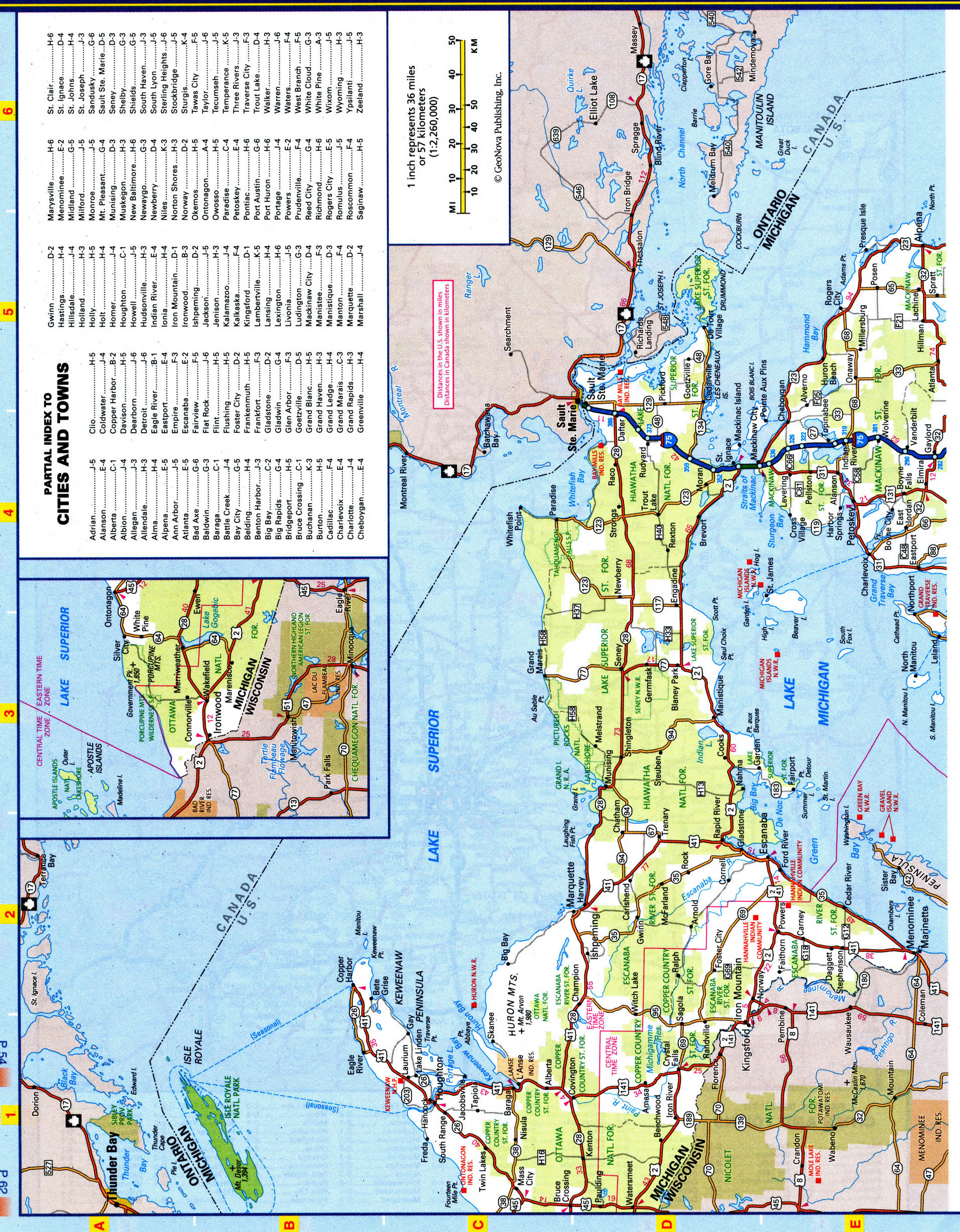 Michigan highway map