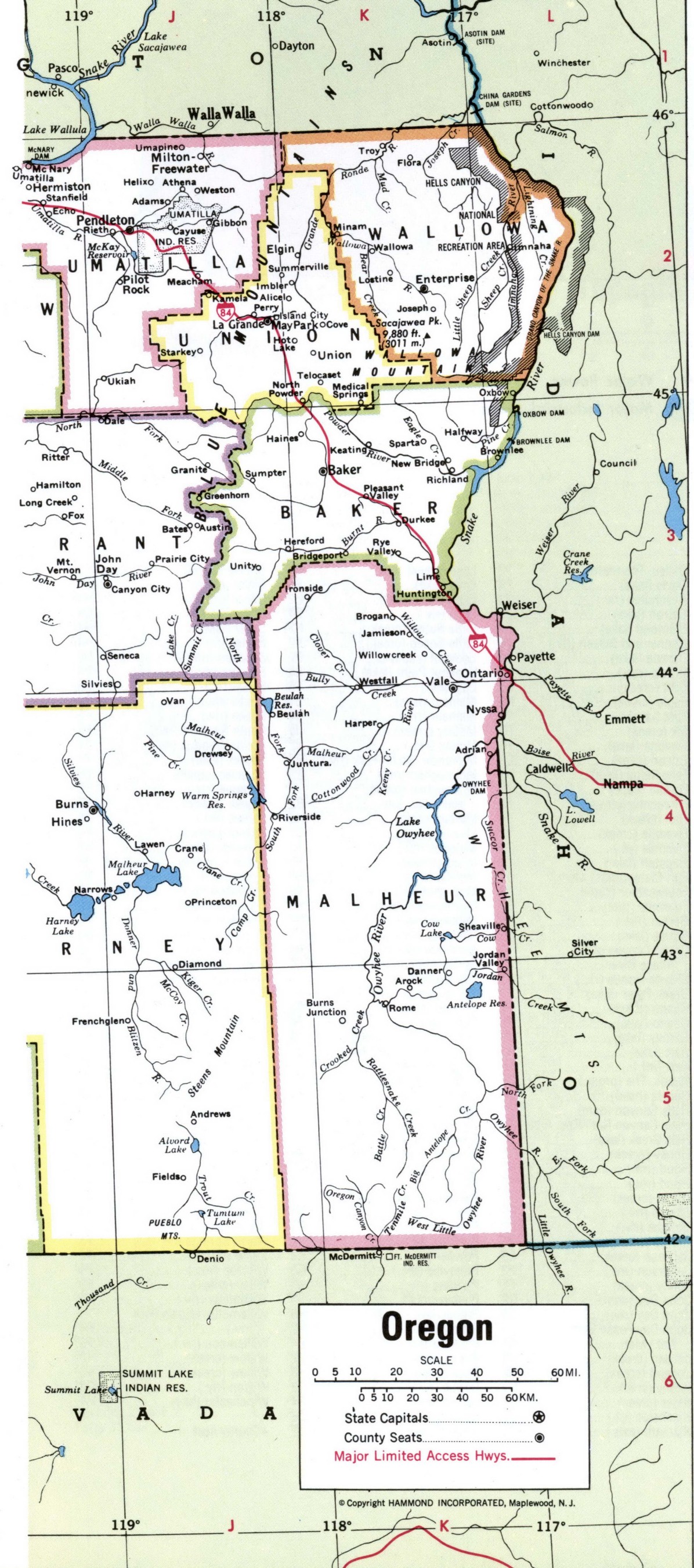 Oregon counties map Oregon counties map