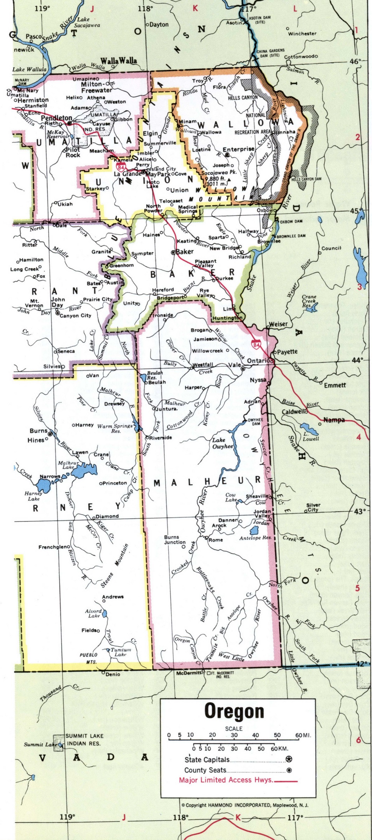 Oregon counties map